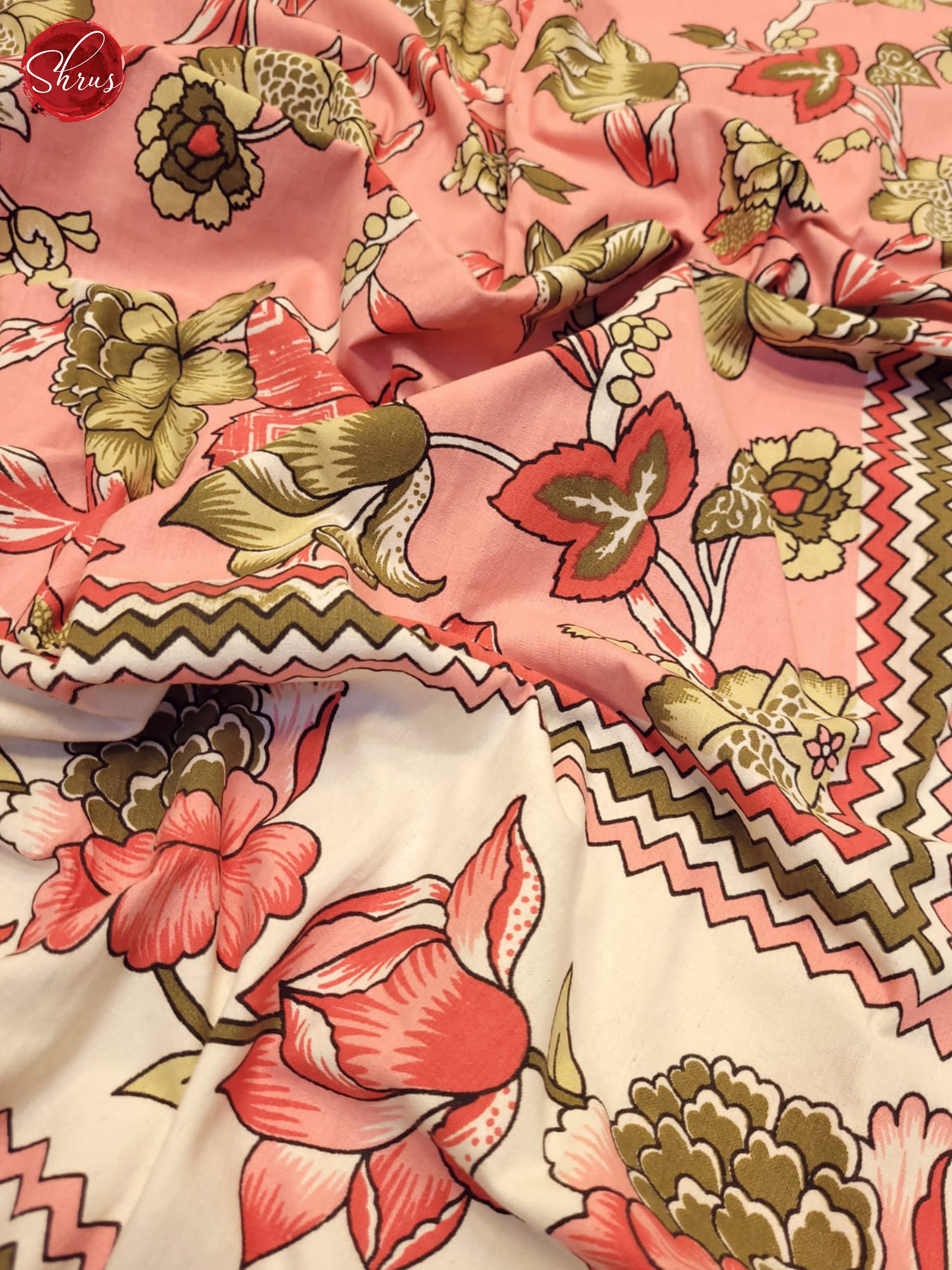 Pink & Cream- Jaipuri Printed Double Bed Spread