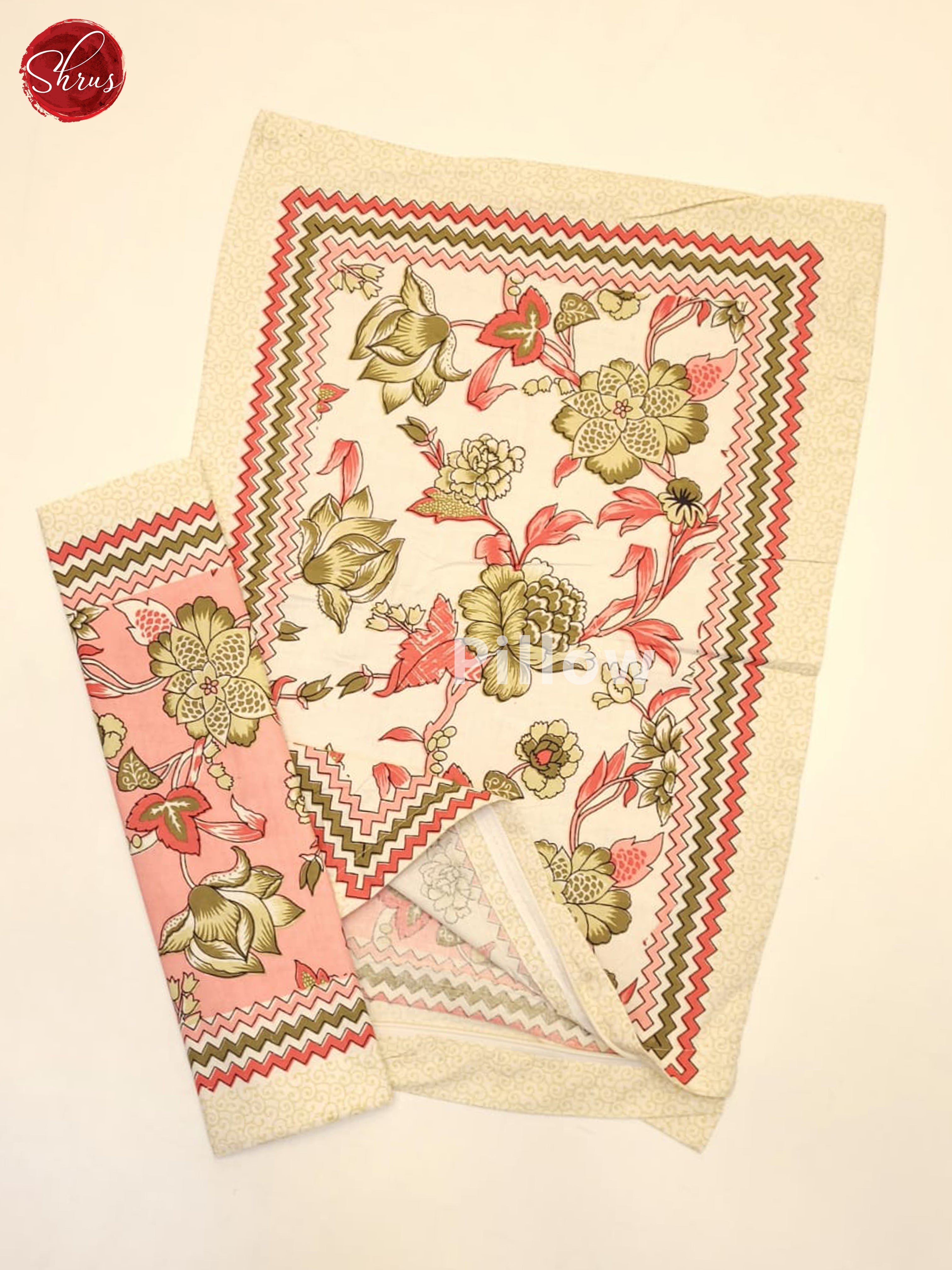 Pink & Cream- Jaipuri Printed Double Bed Spread