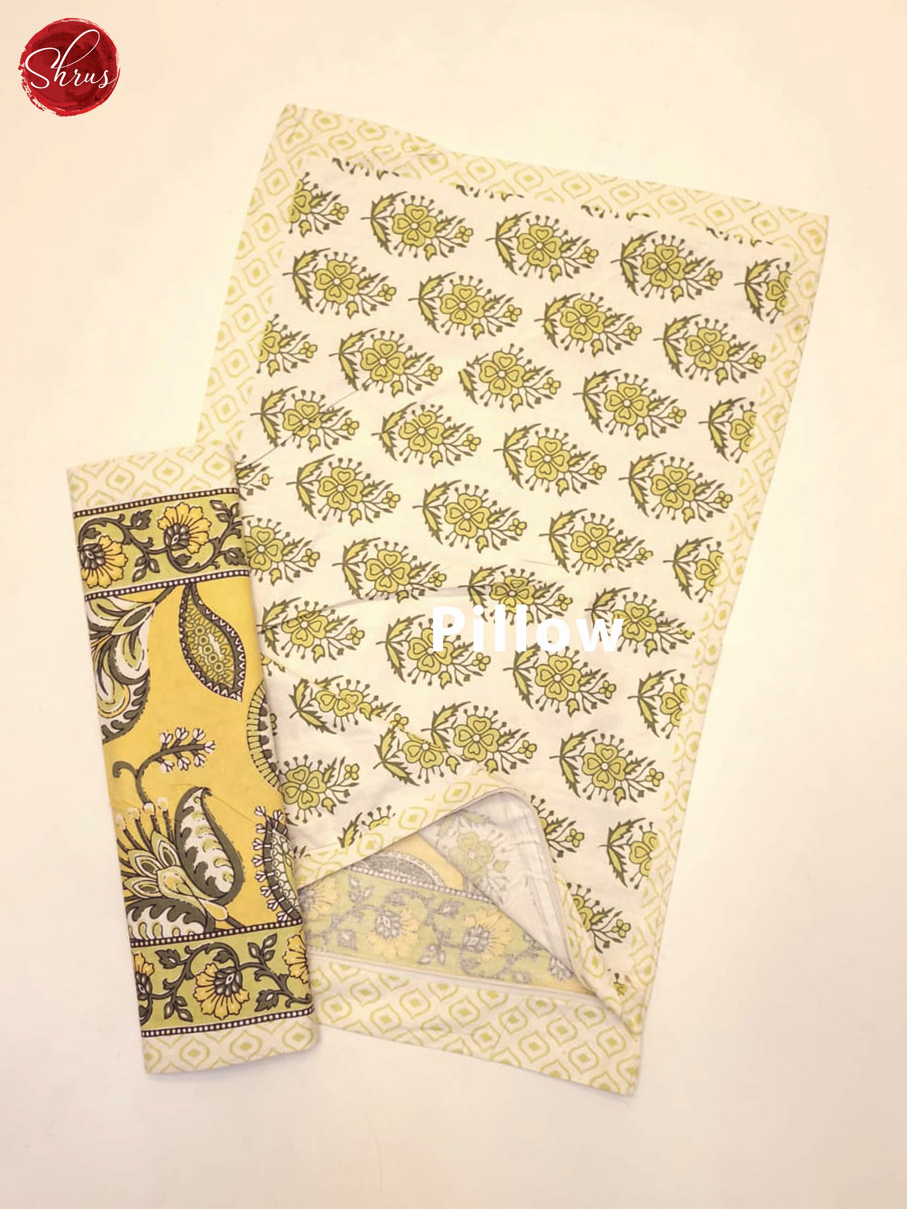 Light Yellow & Cream - Jaipuri Printed Double Bed Spread