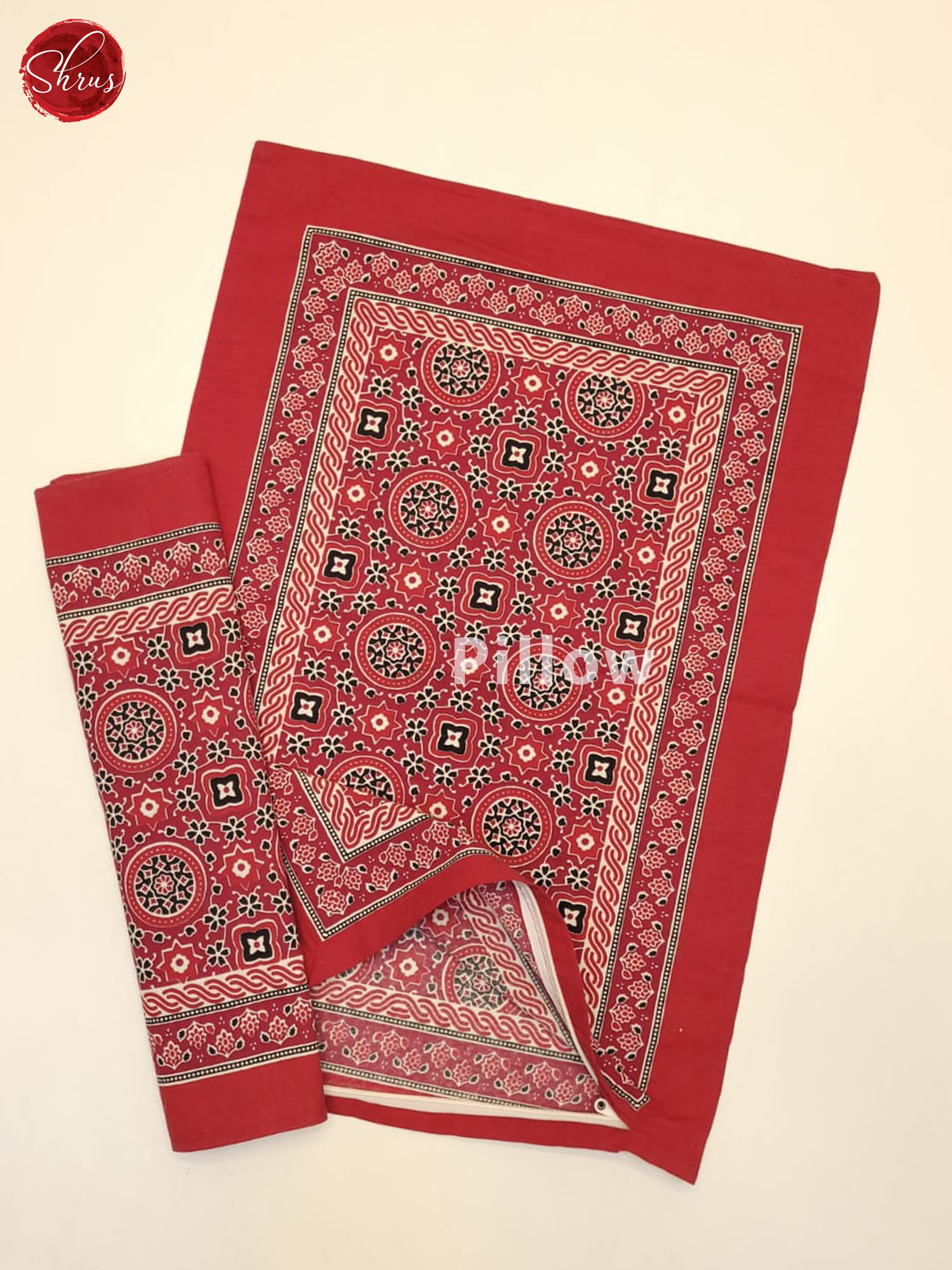 Red - Jaipuri Printed Double Bed Spread