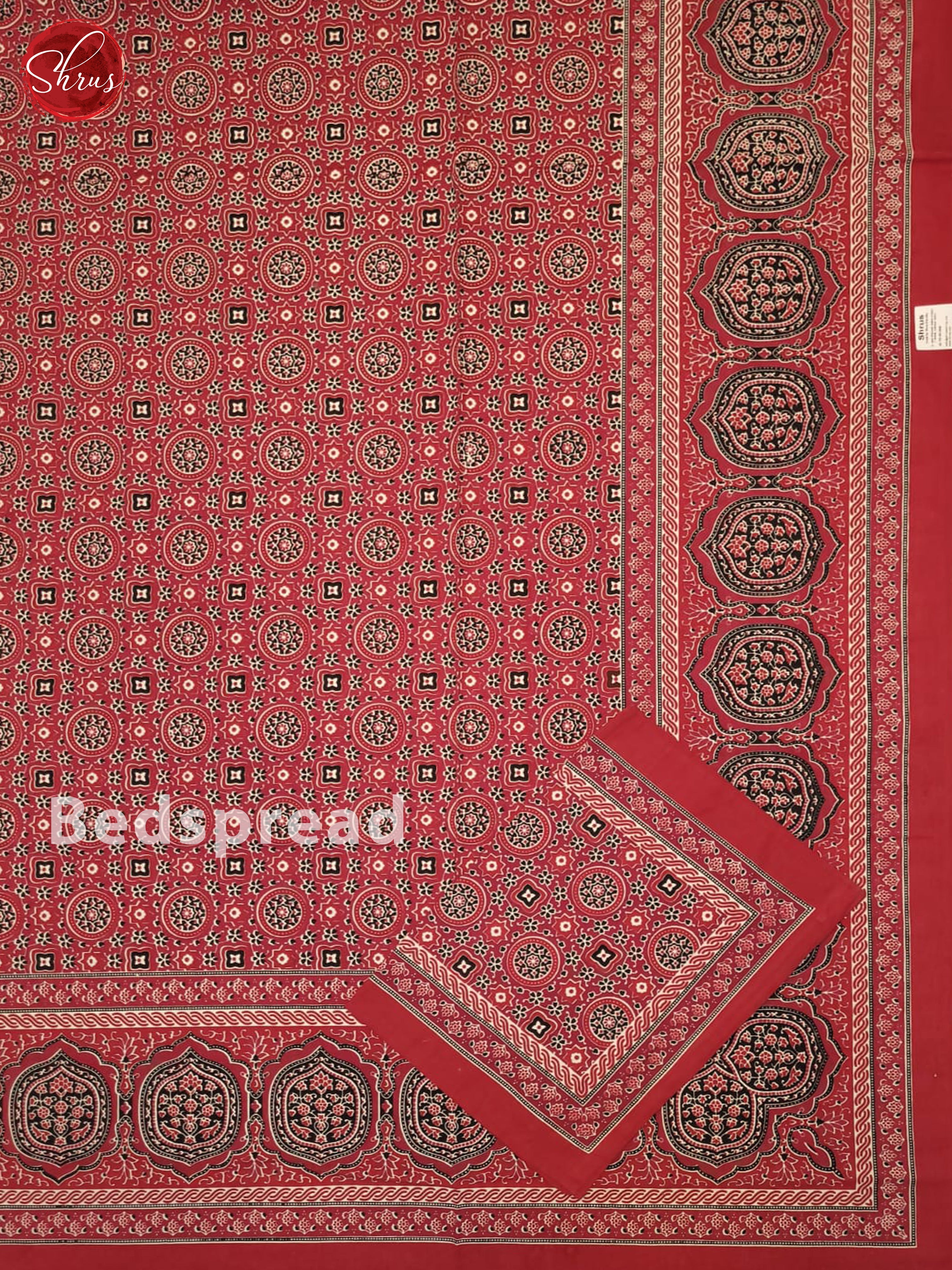 Red - Jaipuri Printed Double Bed Spread