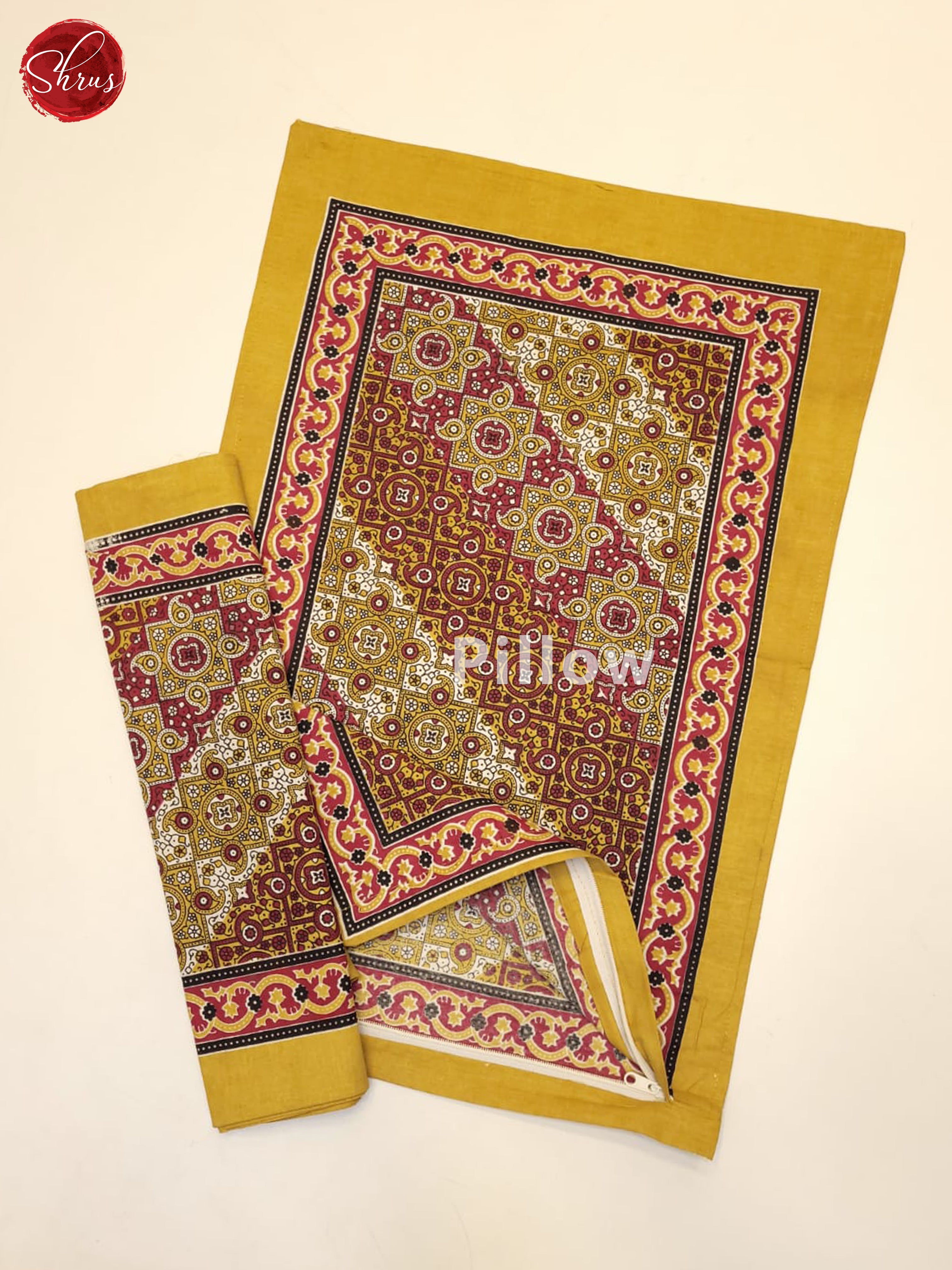 Mustard & Red - Jaipuri Printed Double Bed Spread