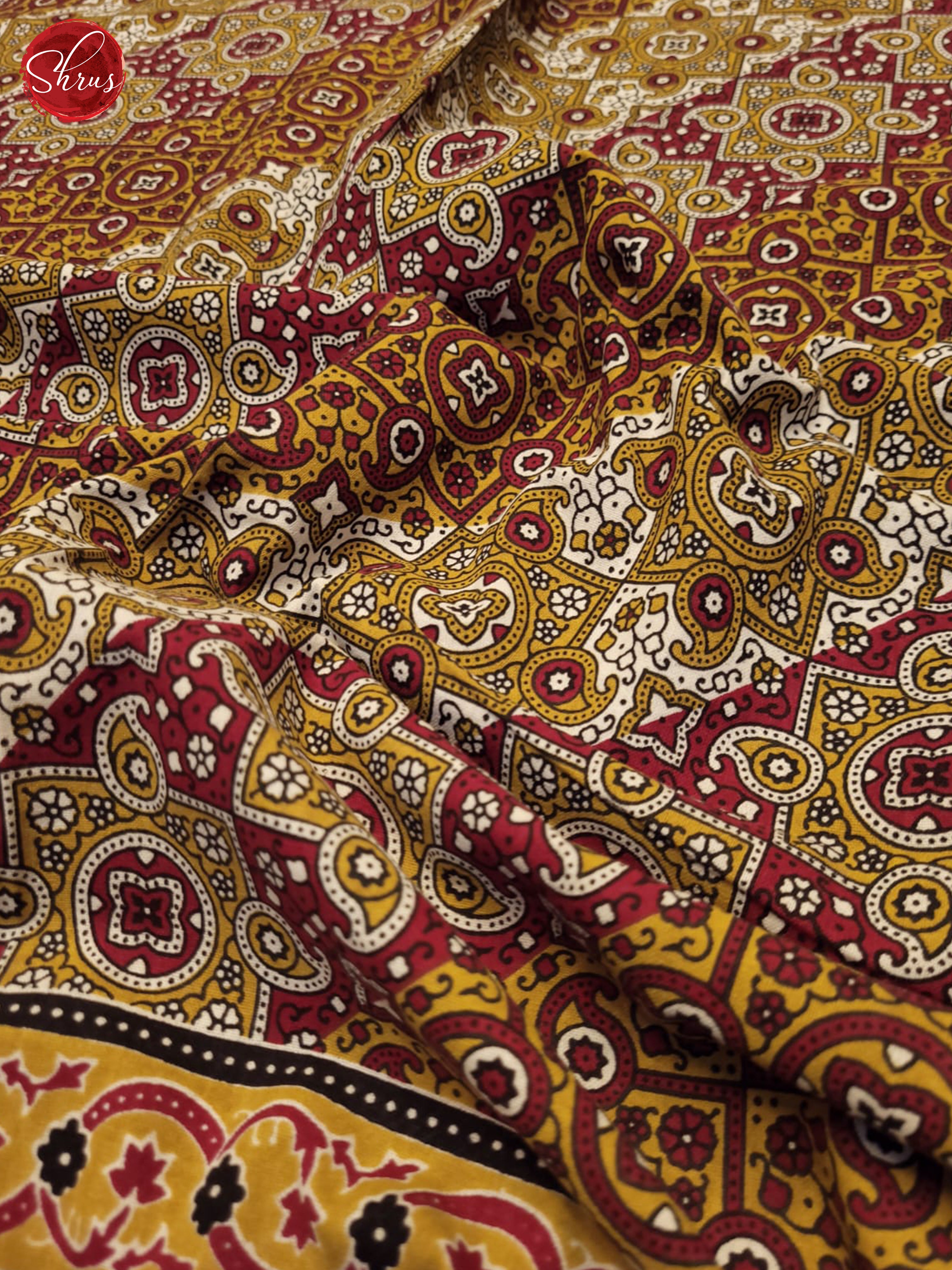 Mustard & Red - Jaipuri Printed Double Bed Spread