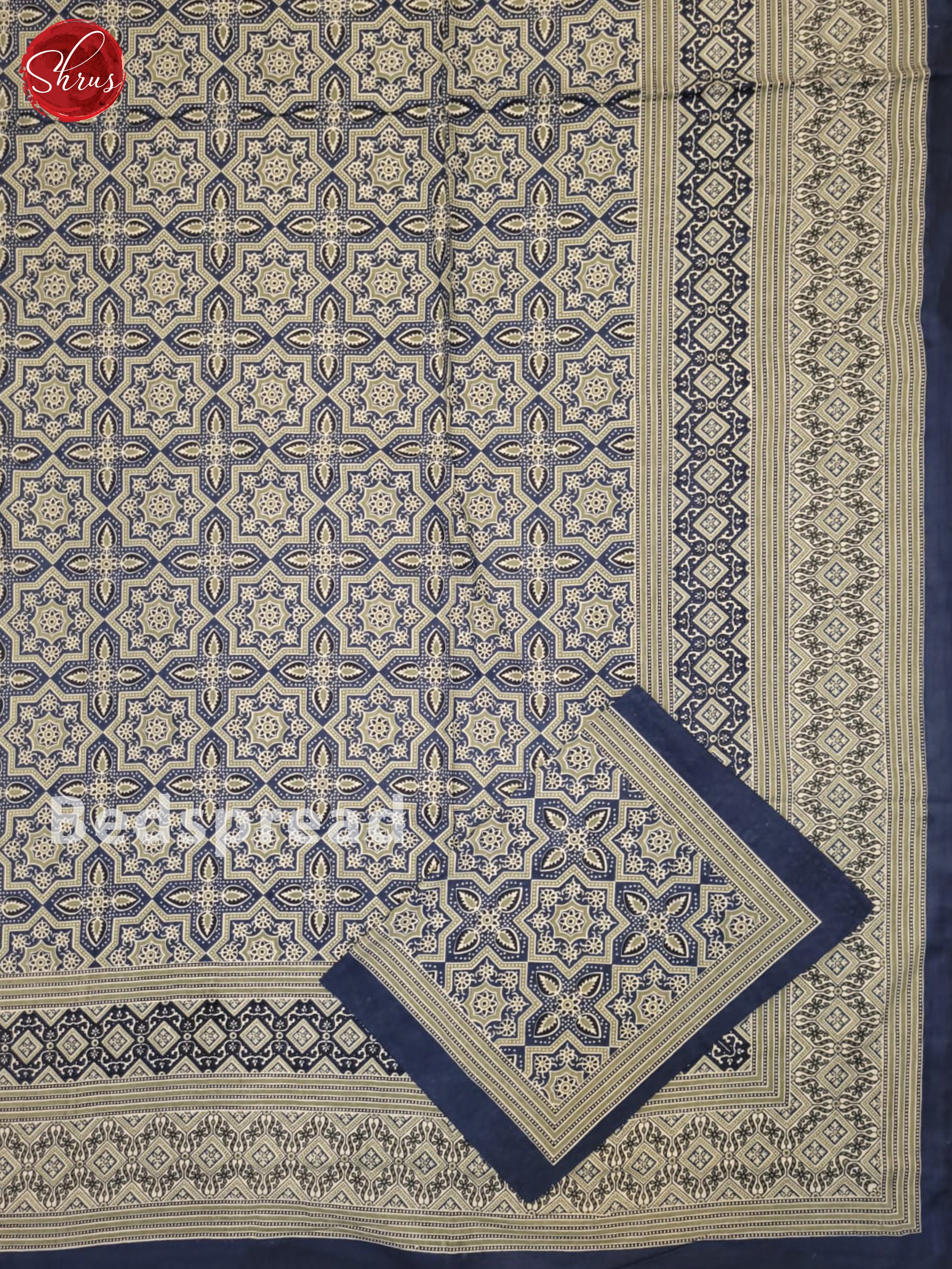 Blue & Green- Jaipuri Printed Double Bed Spread