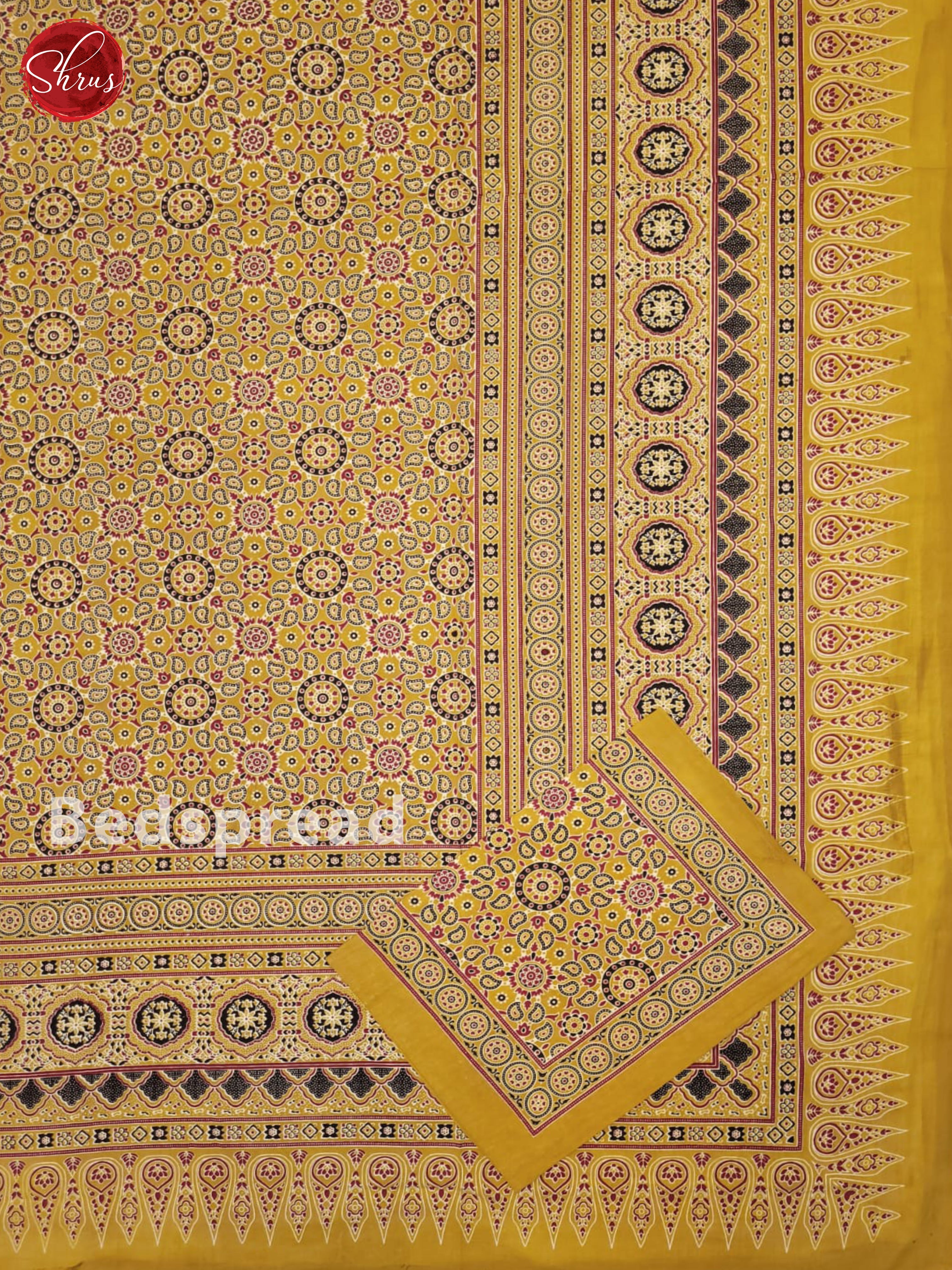 Mustard - Jaipuri Printed Double Bed Spread