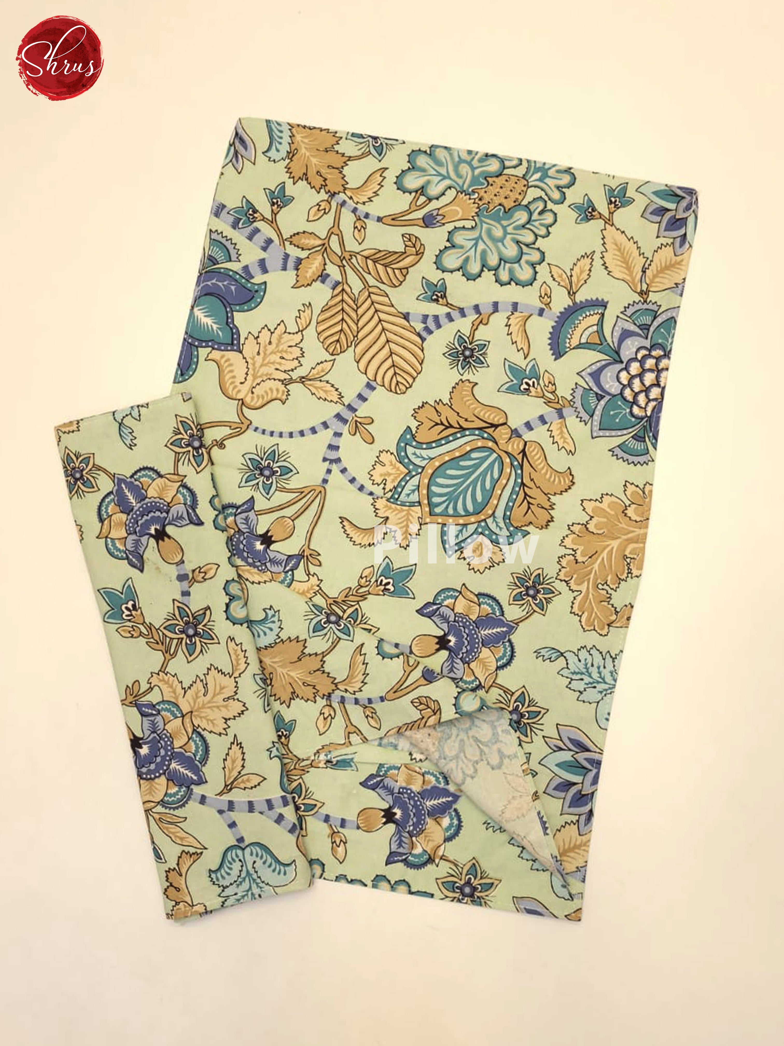 Light Green & Blue - Jaipuri Printed Double Bed Spread