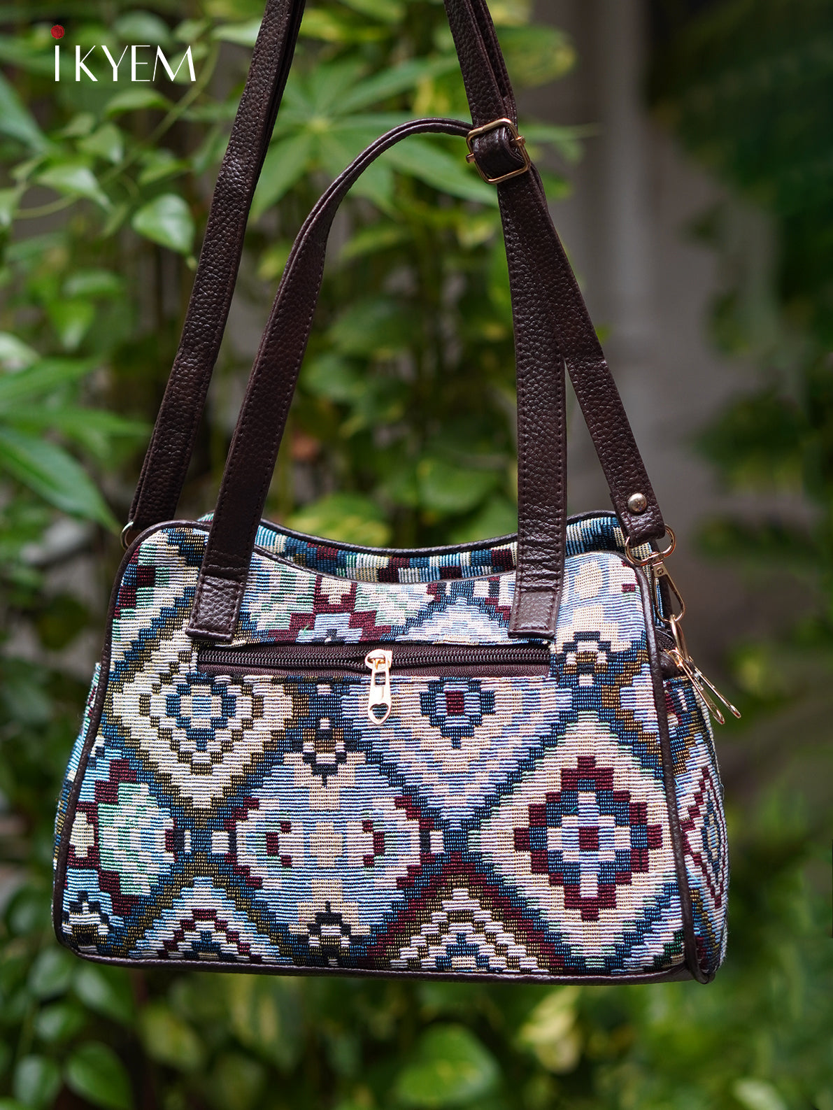 Maroon & Brown - Ajrakh hand bag
