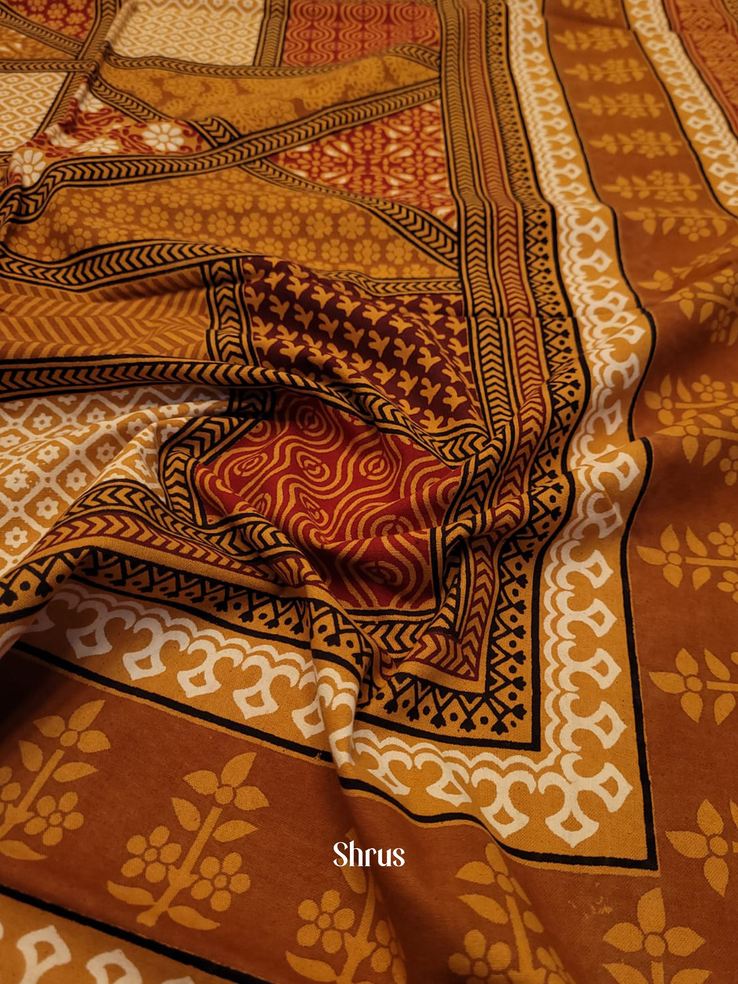 Mustard & Maroon -Bed Spreads