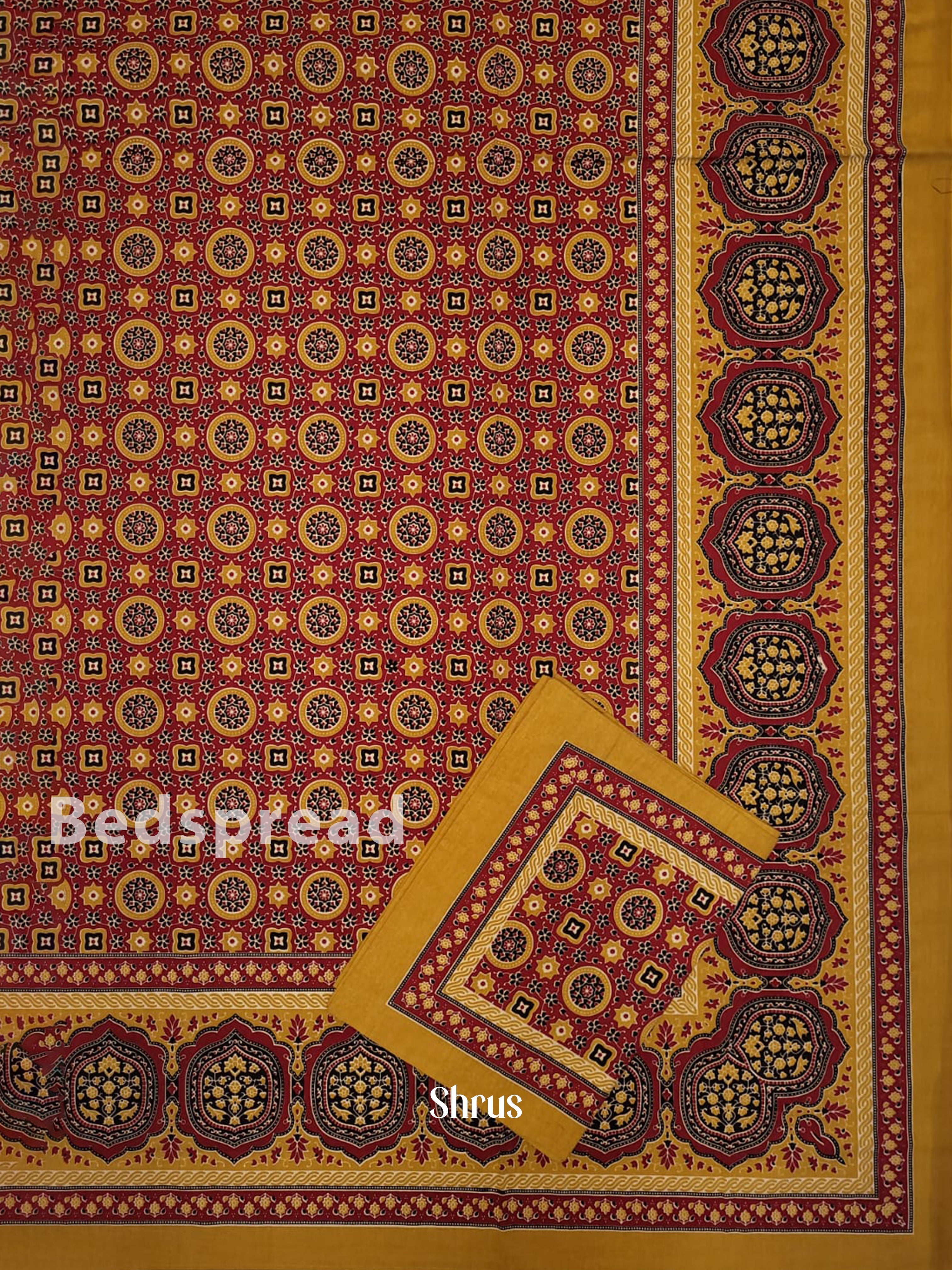 Maroon & Mustard -Bed Spreads