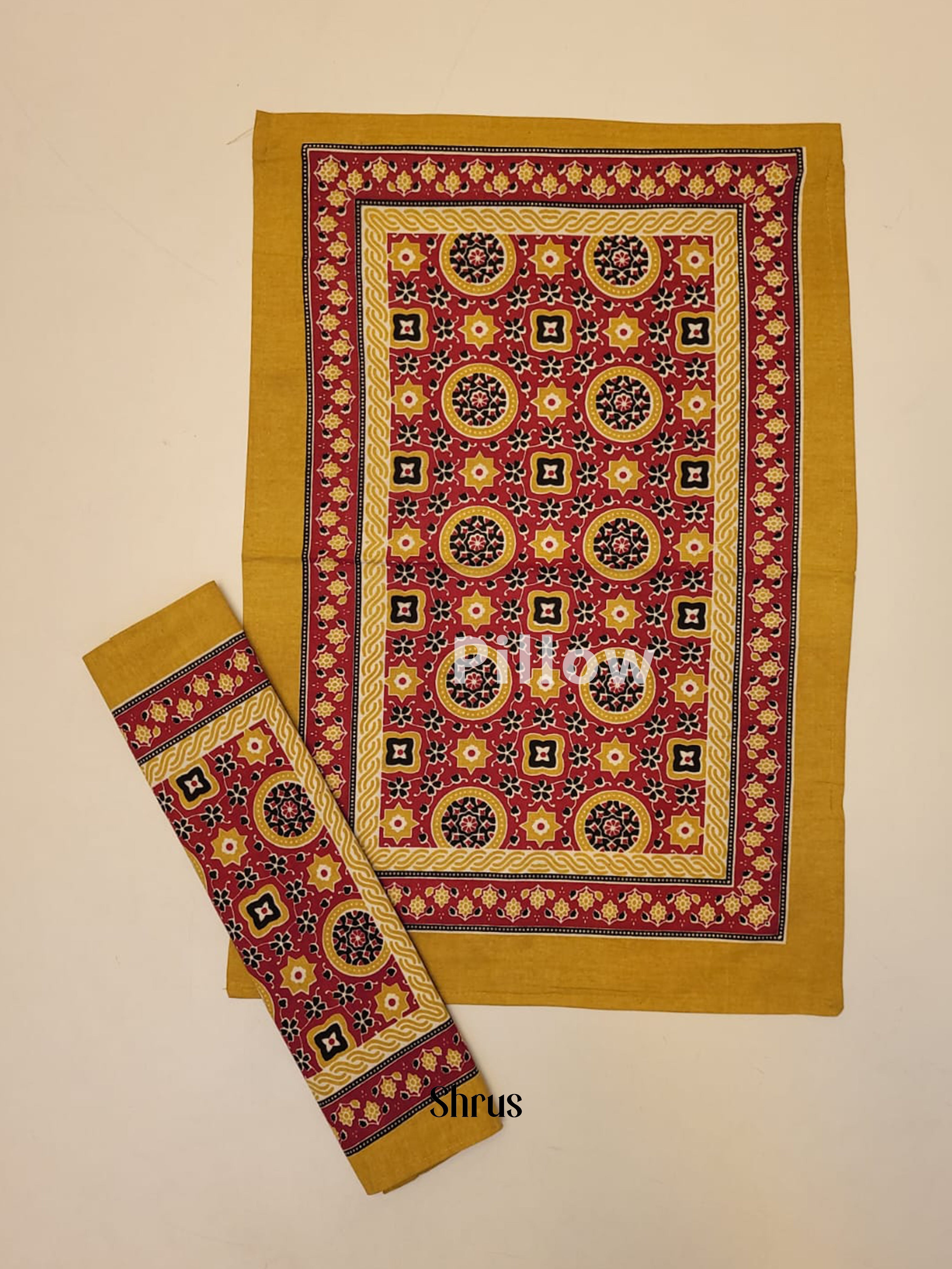 Maroon & Mustard -Bed Spreads