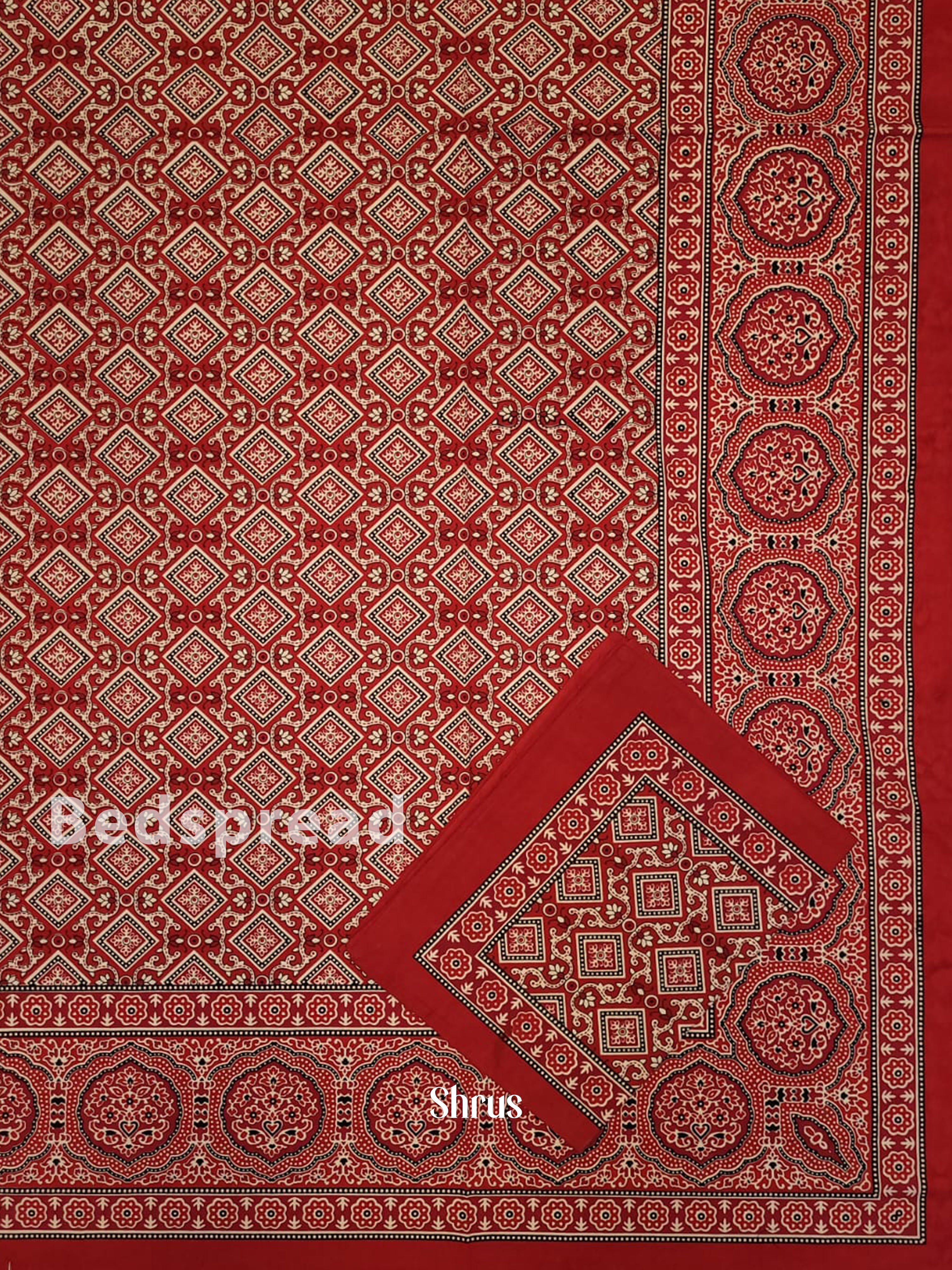 Red & Cream - Bed Spreads