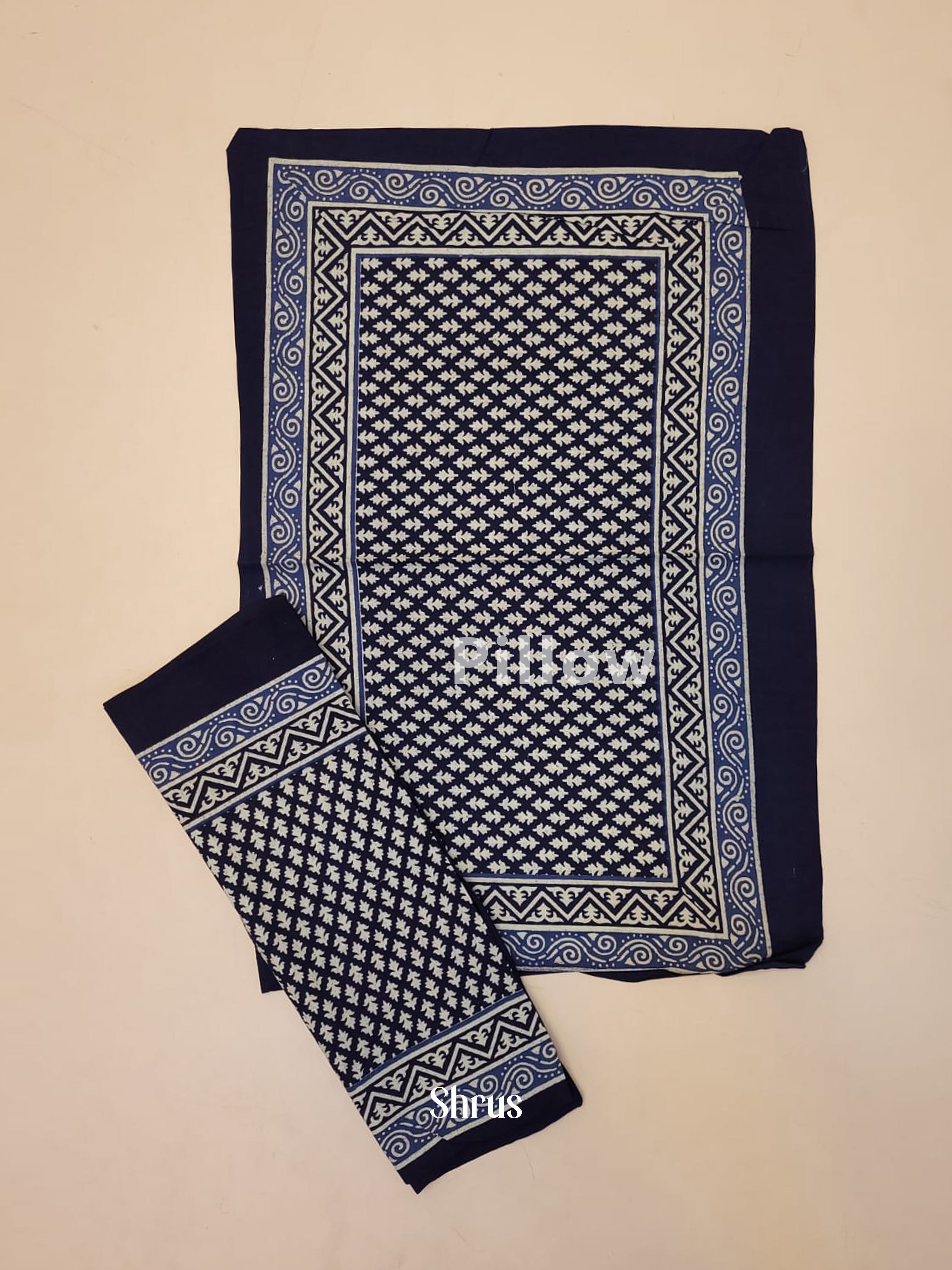 Navy Blue & Cream -Bed Spreads