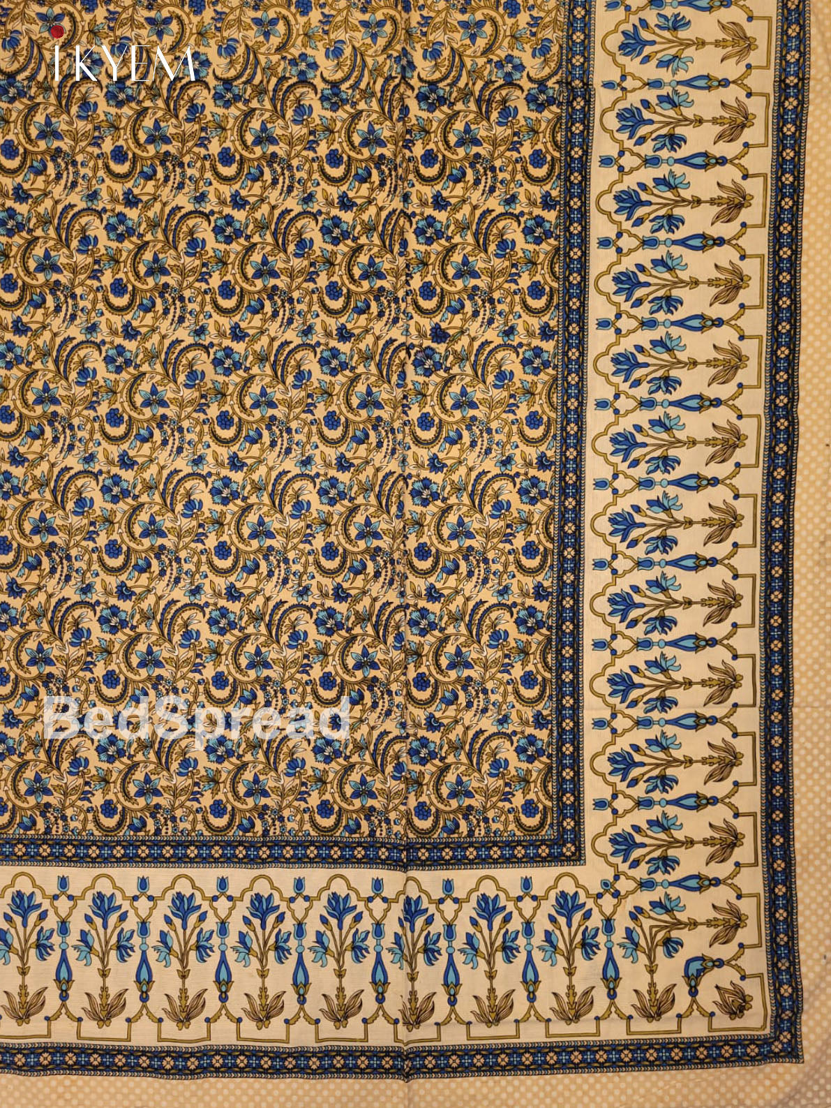 Peach and Blue - Bed Spread