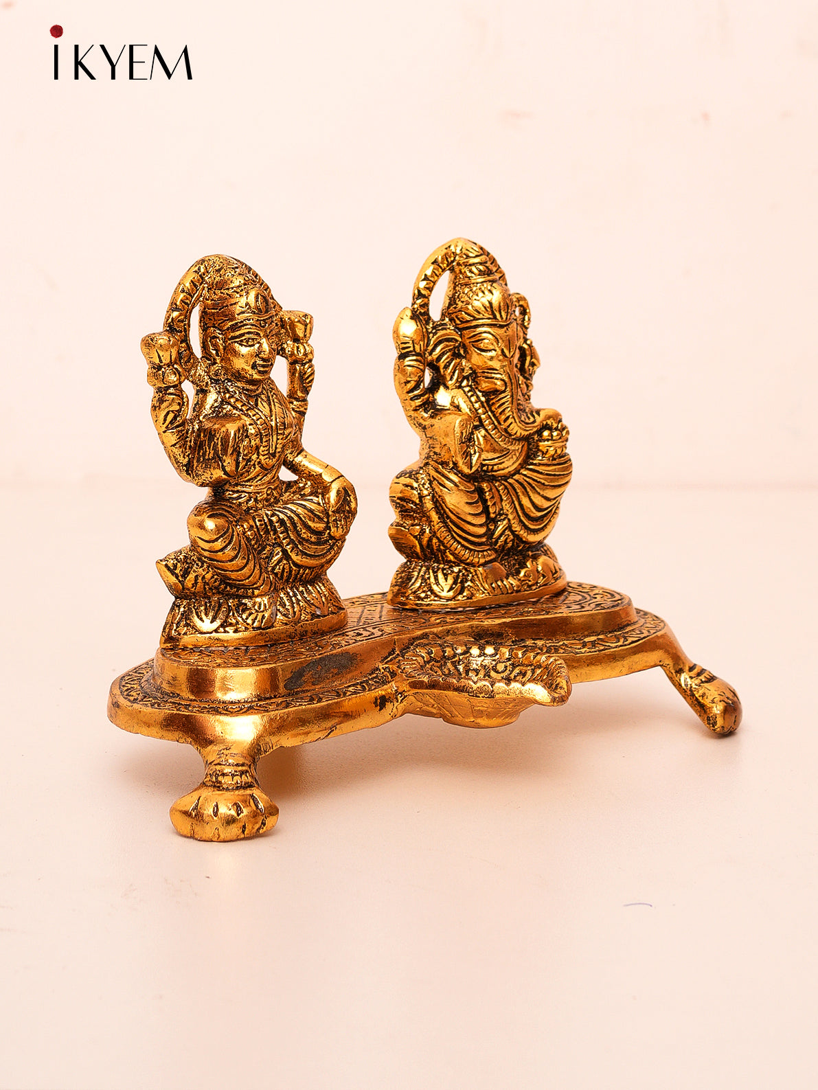Brass Ganesh Lakshmi Idol with Lamp