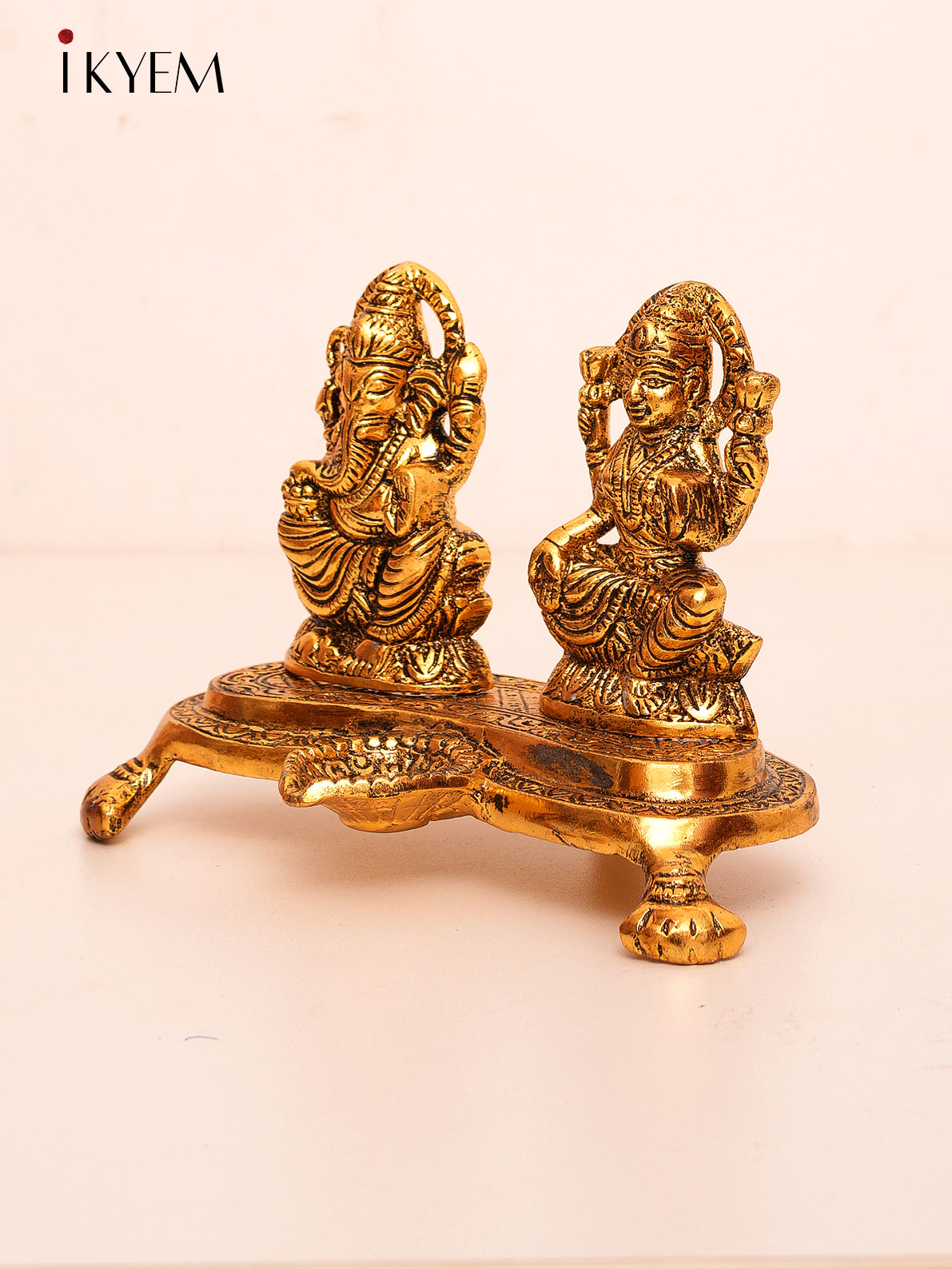 Brass Ganesh Lakshmi Idol with Lamp