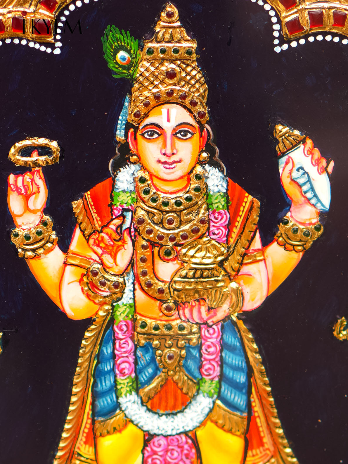 Lord Dhanvanthri Tanjore Painting 14 * 12 inches - 4HJ01009