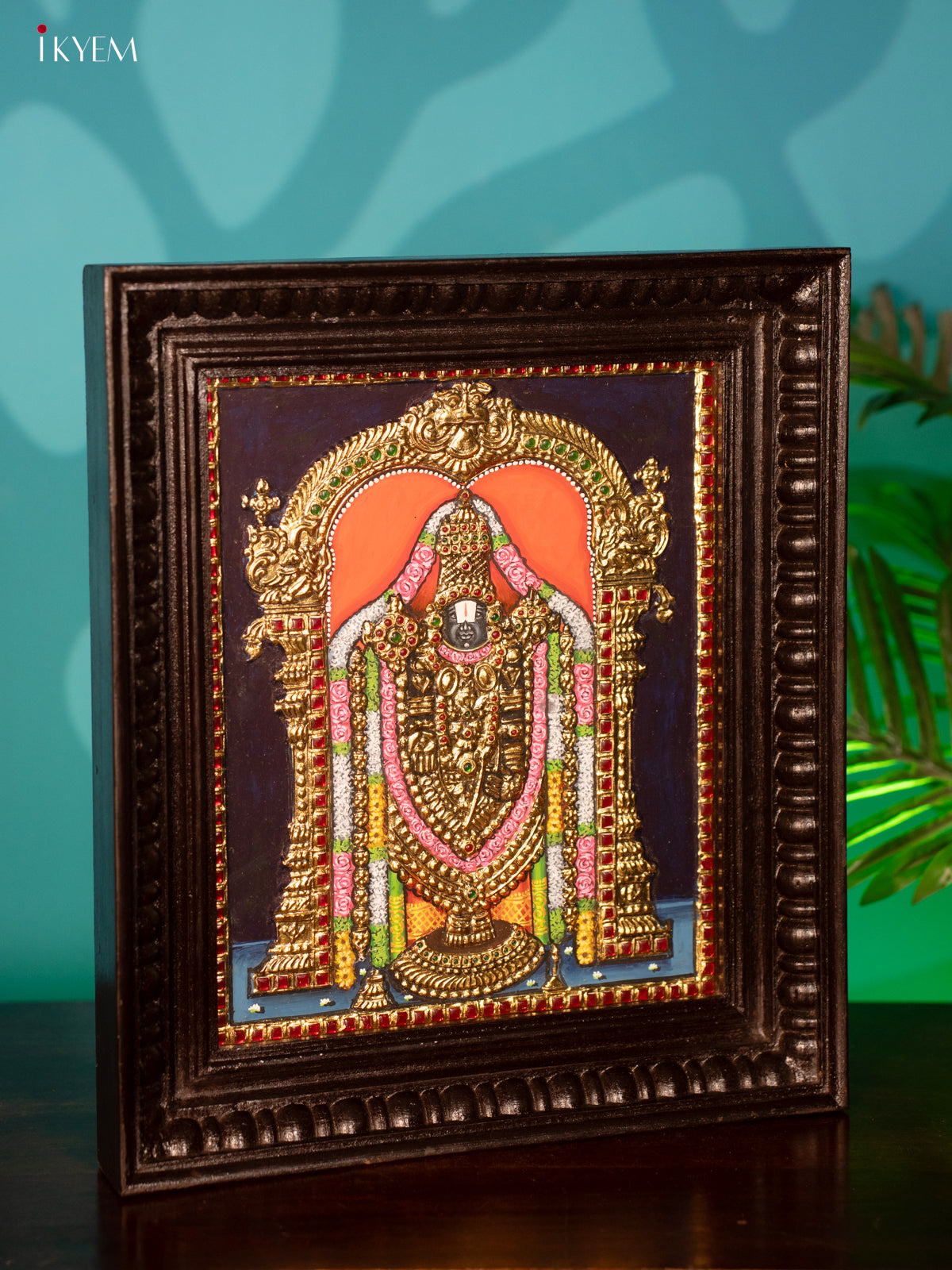 Lord Balaji - Tanjore Painting 15* 13 inches - 4HJ01014