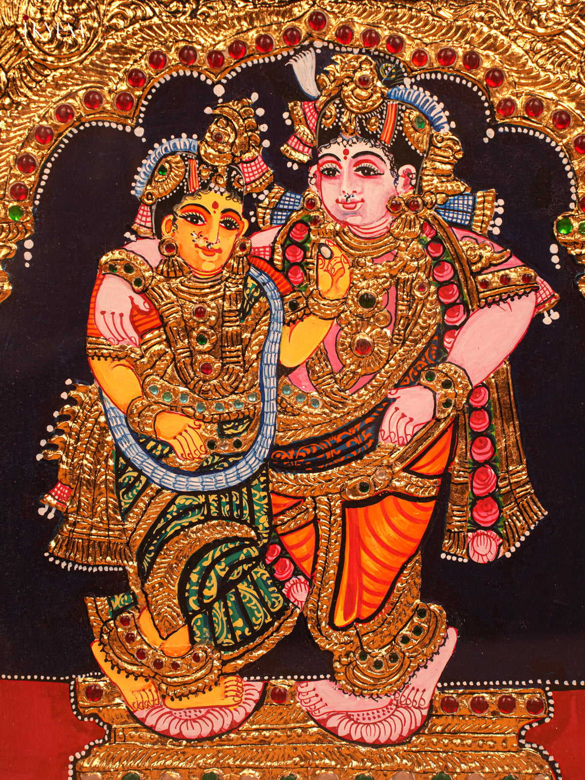 Radha Krishna - Tanjore Painting 15* 13 - 4HJ01028