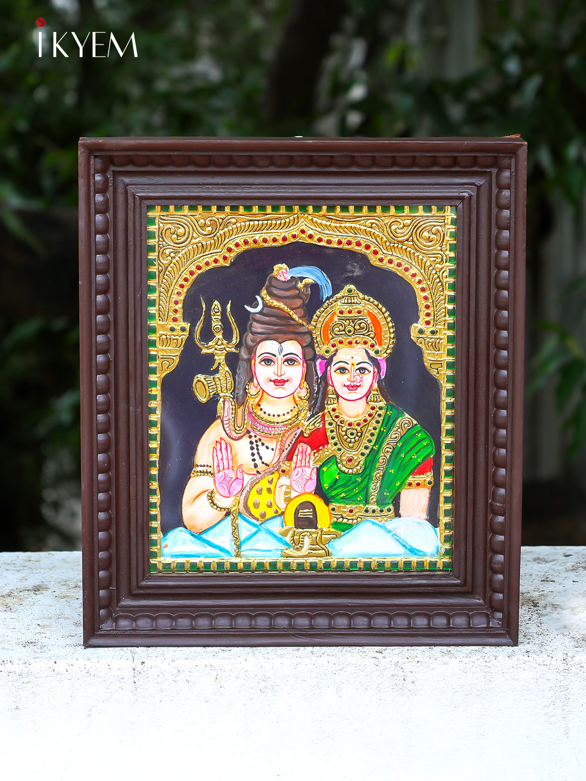 Lord Shiva Parvathi - Tanjore Painting
