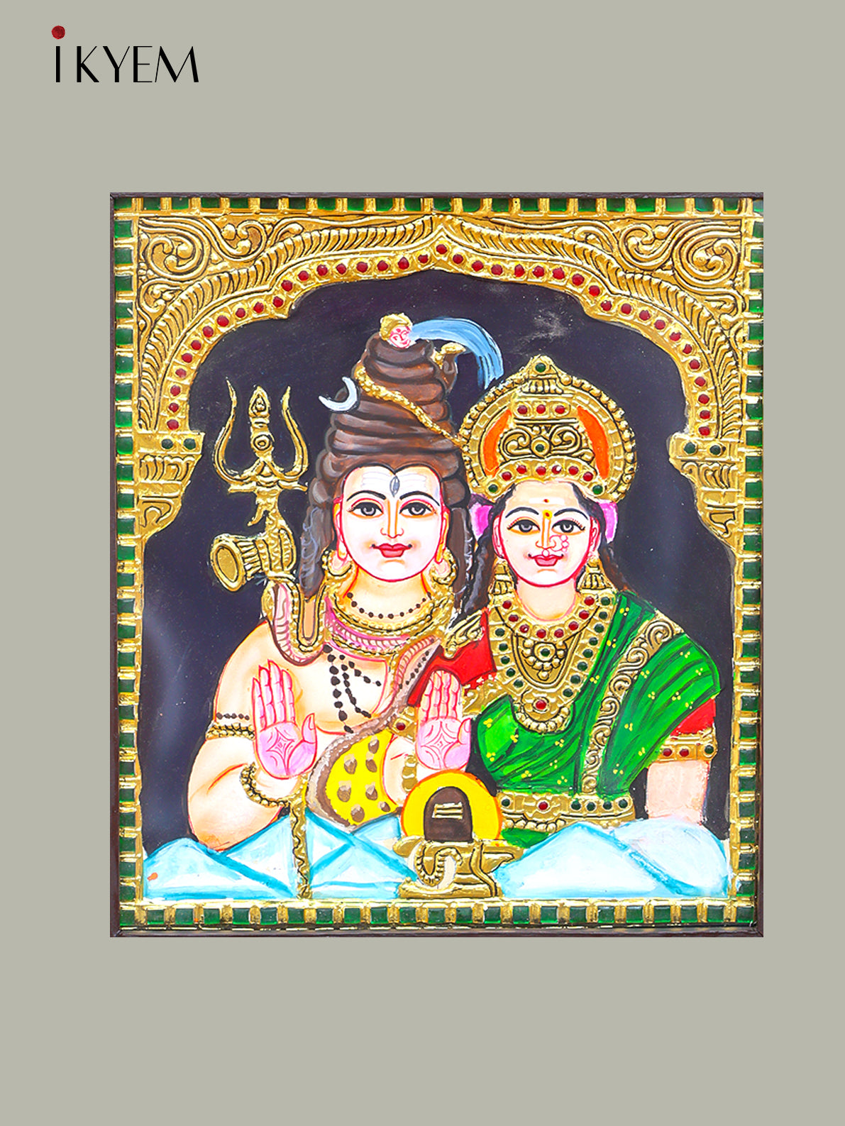 Lord Shiva Parvathi - Tanjore Painting