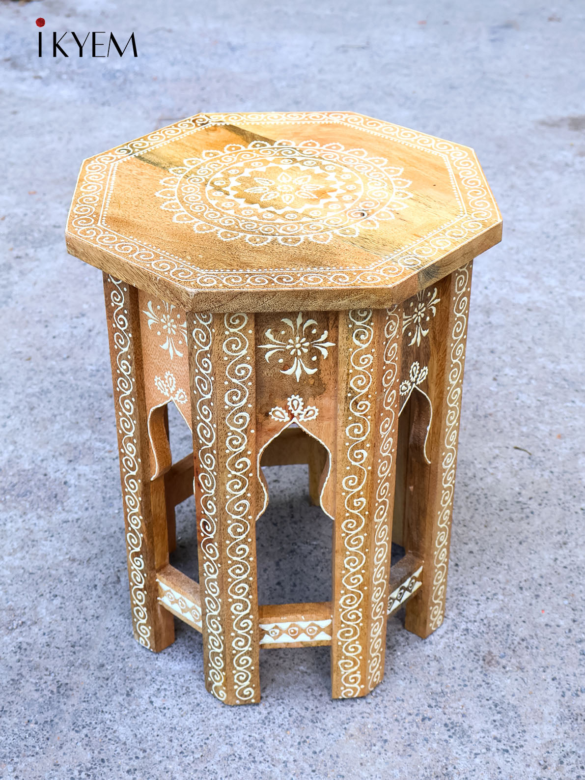 Round wooden table set