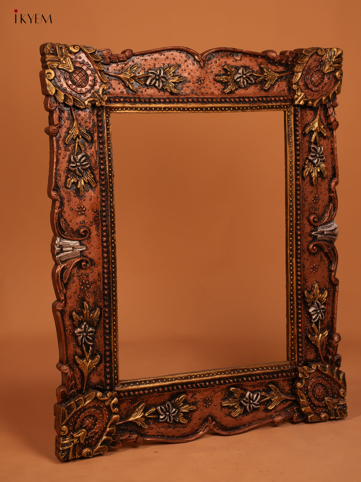 wooden Floral design Mirror Frame - 4JJ01087