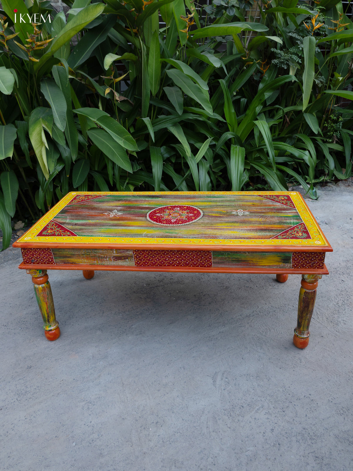 Wooden Hand Painted Table - (20×47) Inch - 4JJ04038