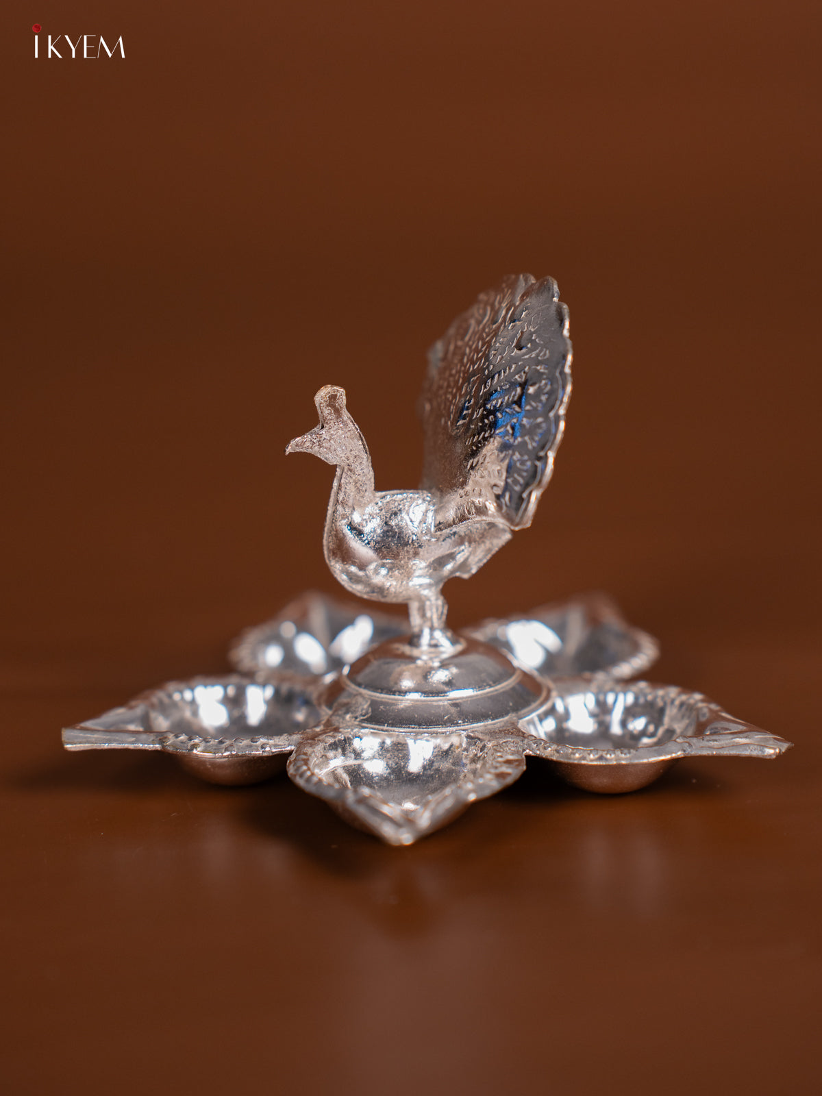 Adorable 2.5 Inch German Silver Peacock Diya