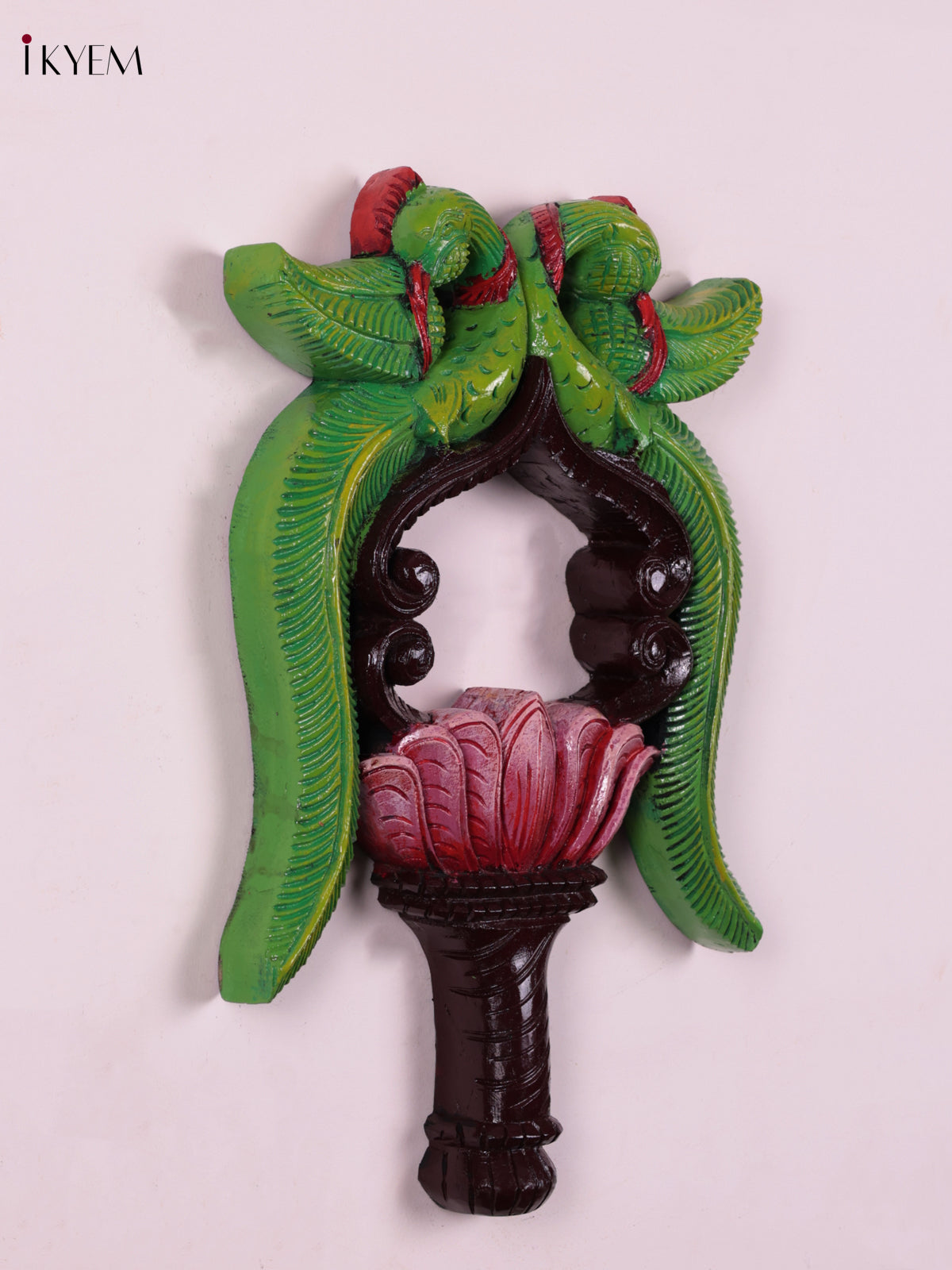 Artistic Hand Carved Twin Parrot Wooden Wall Frame 2