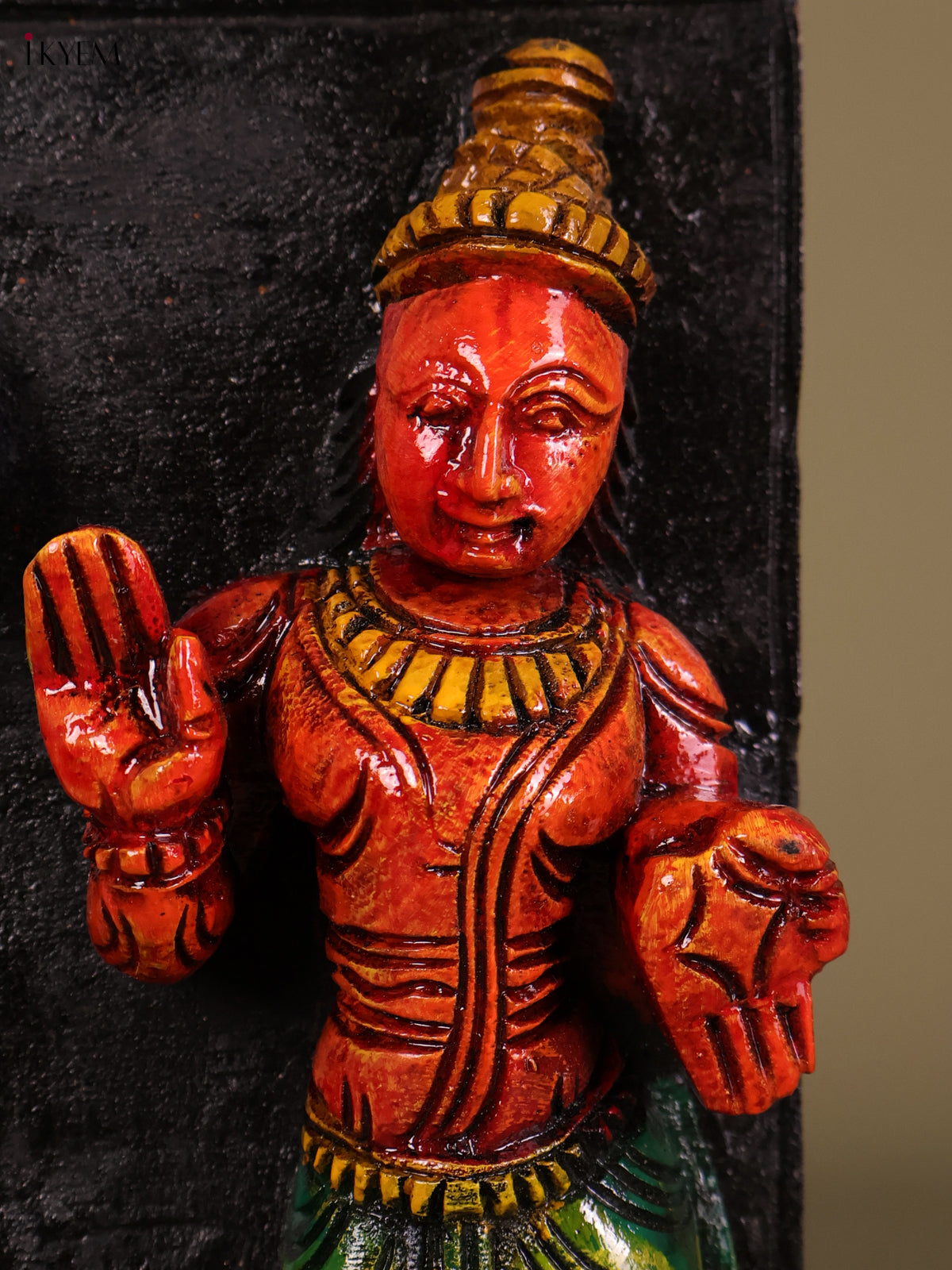 Artistic Handcrafted Fluting Ganesha Wooden Wall Panel 2