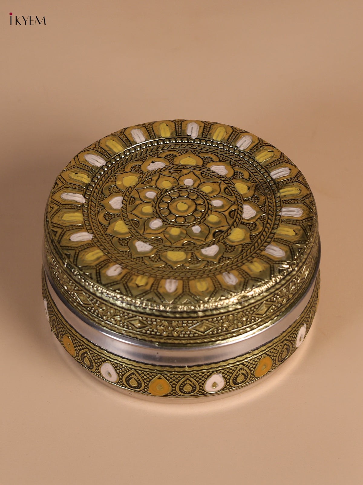 Beautiful Floral Designed Oxidized Kitchen Storage Dabba