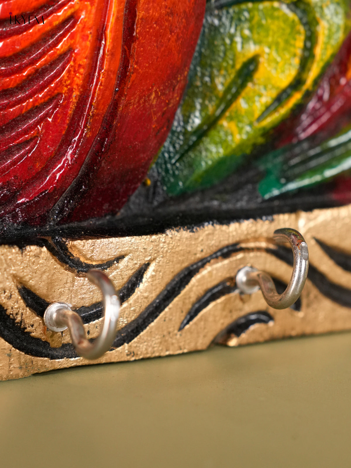 Beautiful Hand Crafted Parrot Wooden Keychain Holder 2