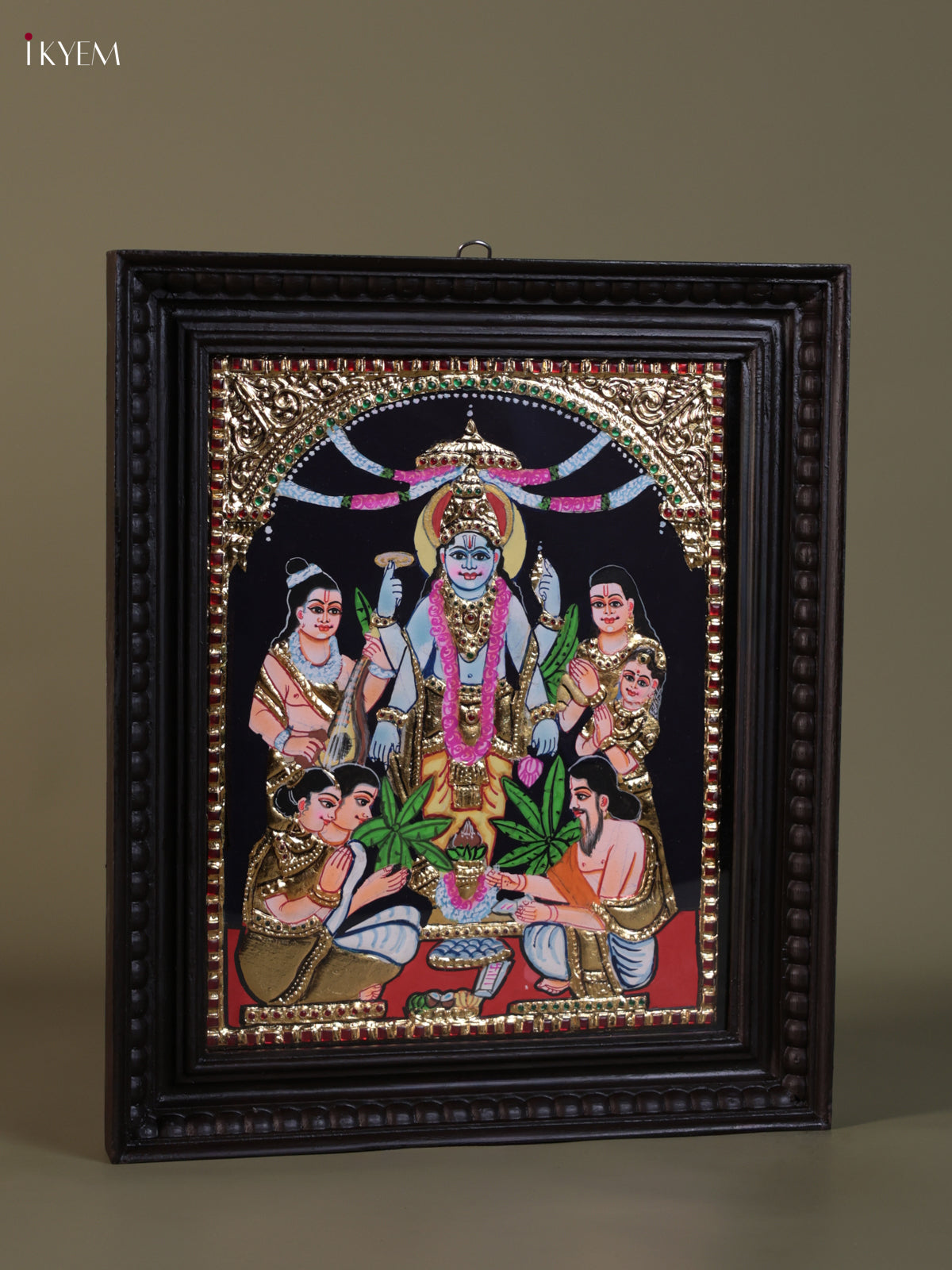 Beautiful Lord Satyanarayana Thanjavur Painting 1