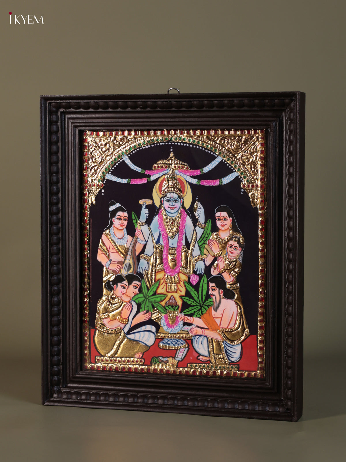 Beautiful Lord Satyanarayana Thanjavur Painting 2