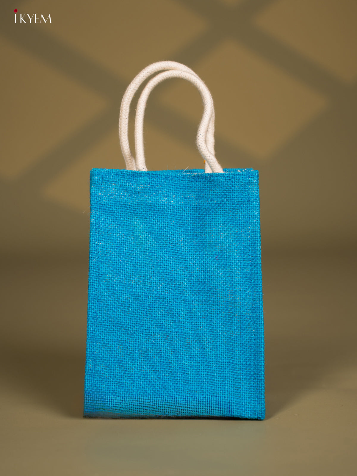 Blue Jute Bag With Lord Ganapathy Print