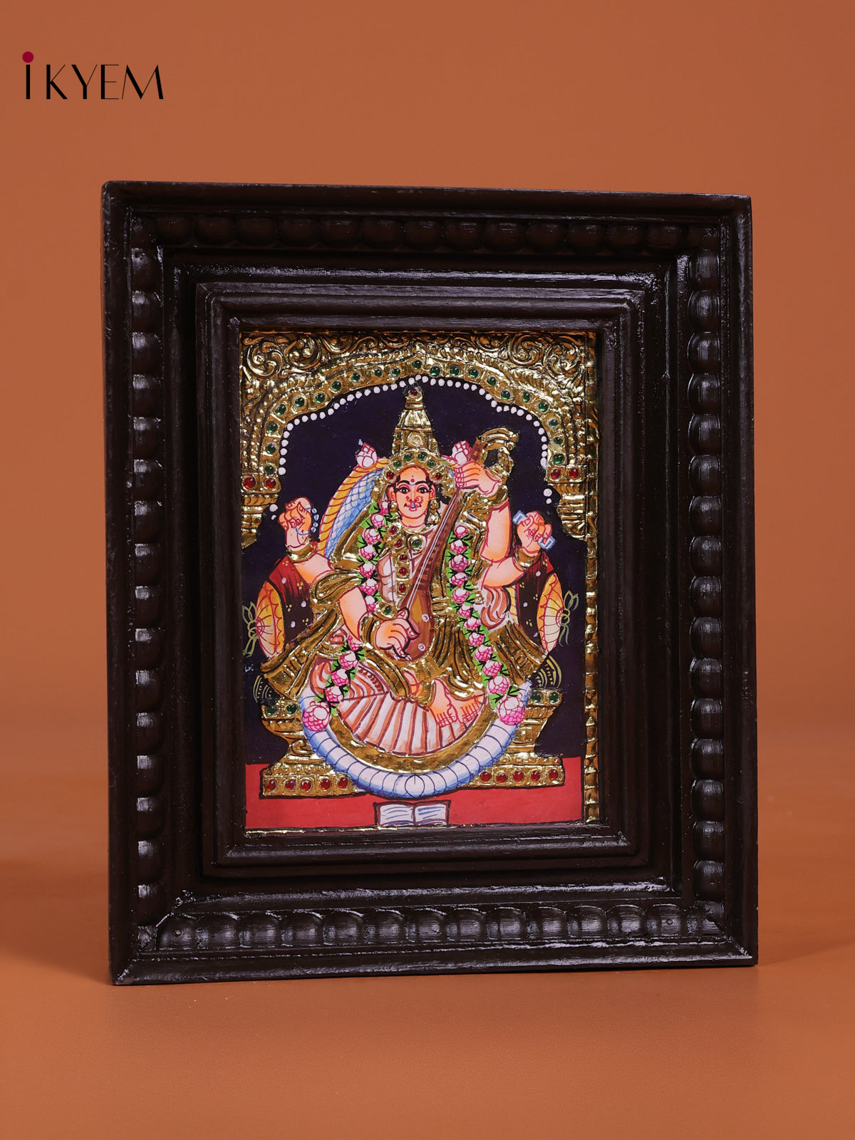 Charming Goddess Saraswati Thanjavur Painting 1