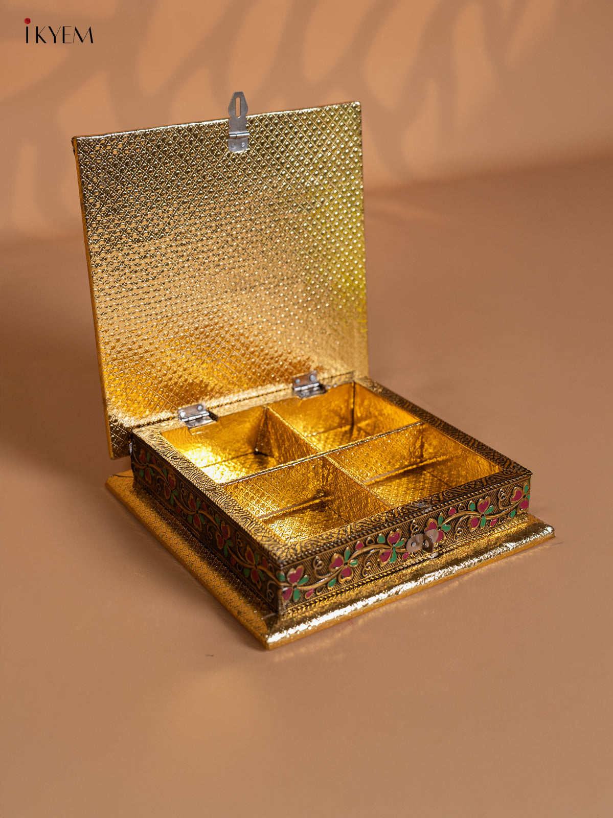 Charming Peacock Printed Meenakari Dry Fruit Box 2