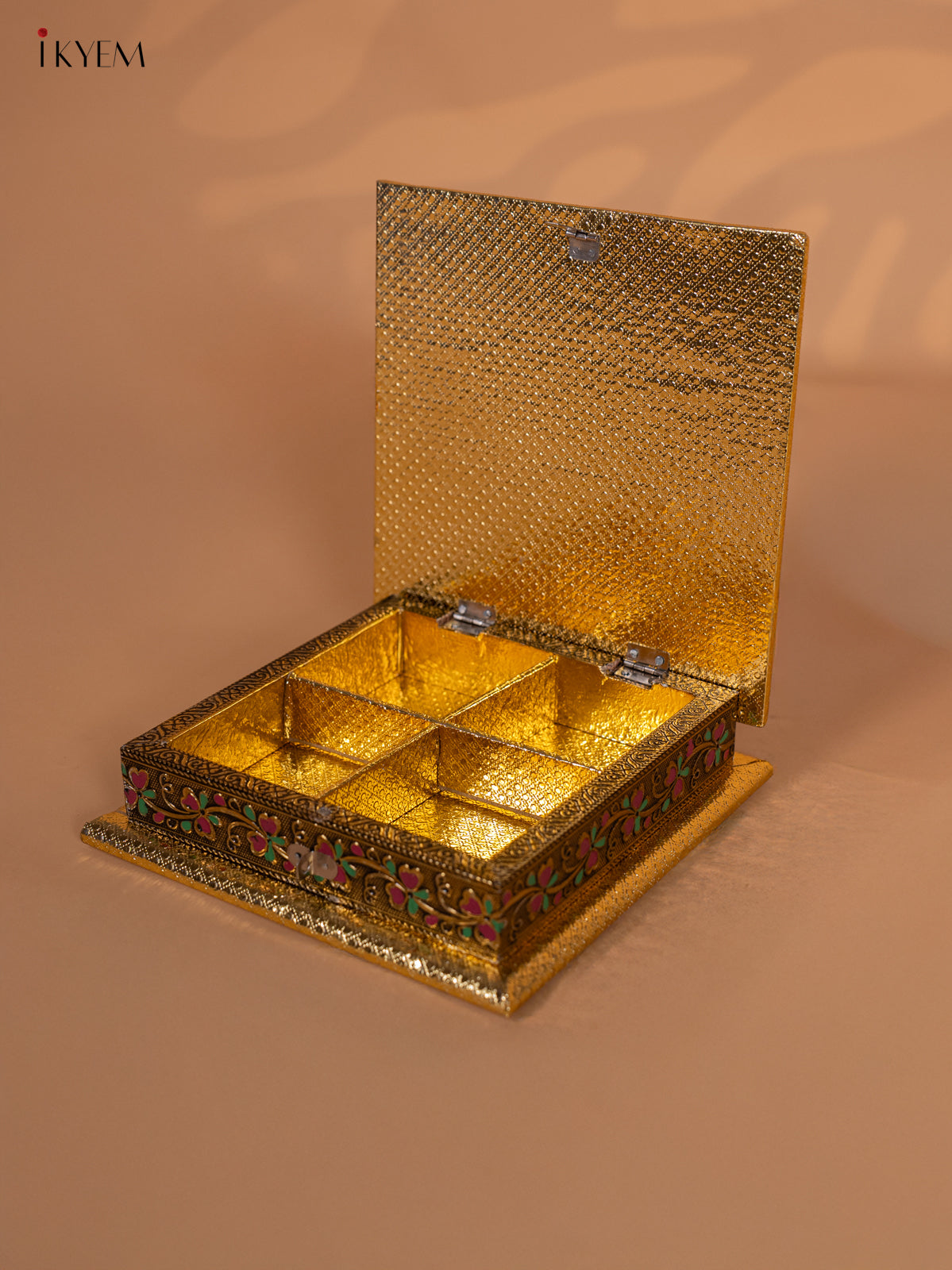 Charming Peacock Printed Meenakari Dry Fruit Box 4