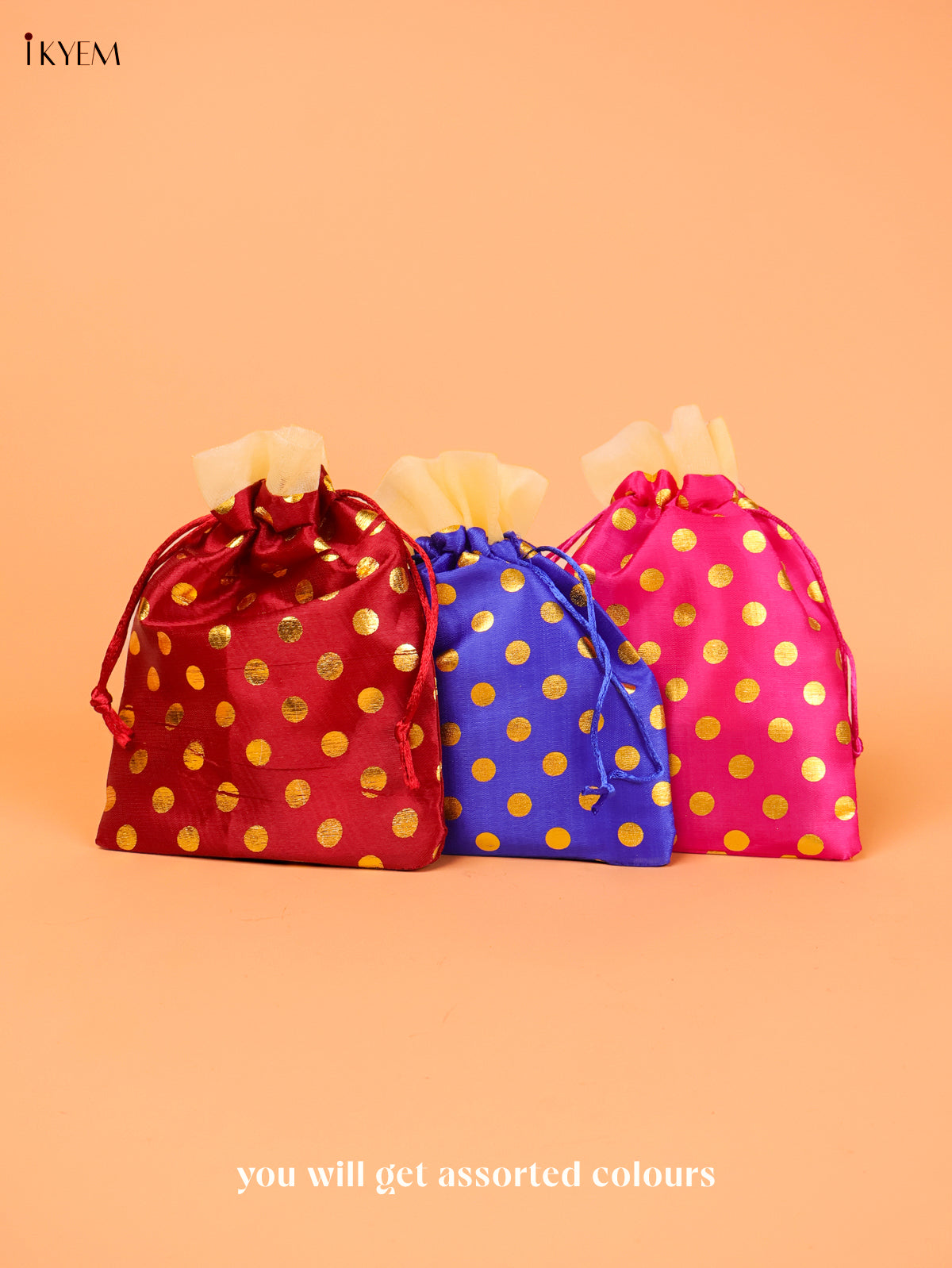 Charming Polka Dot Printed Potli Bag Festive Gift Combo