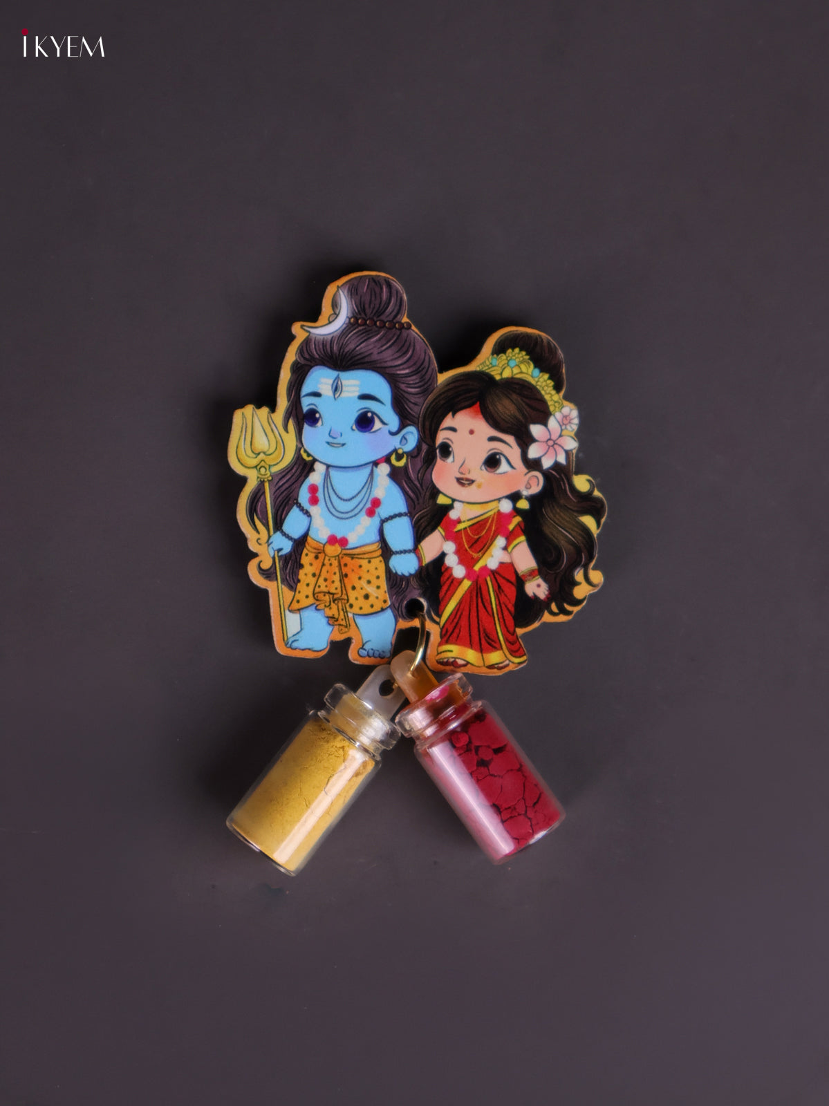 Charming Shiva Parvathi Printed Haldi Kumkum Set