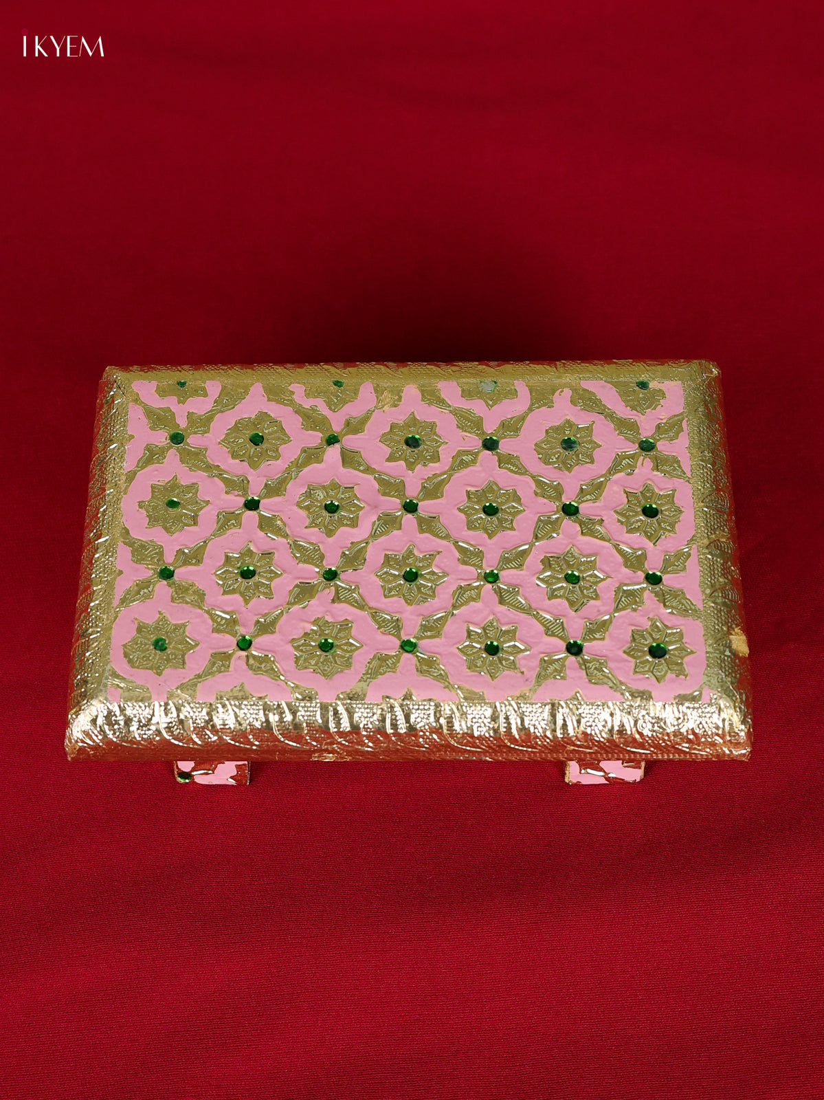 Chic Pink Wooden Meenakari Manai 1