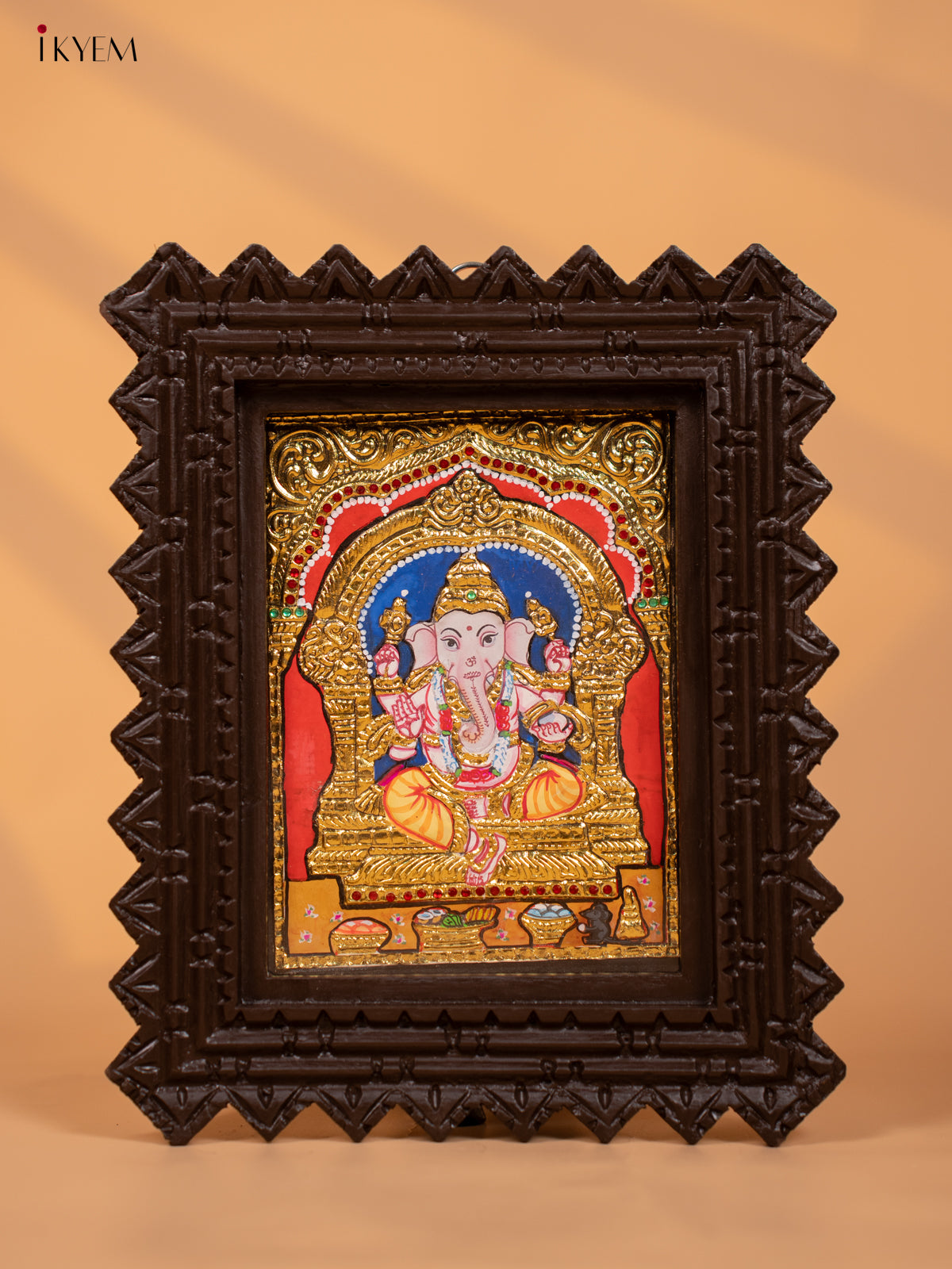 Lord Ganesha- Tanjore Painting (11x9) - KD17154