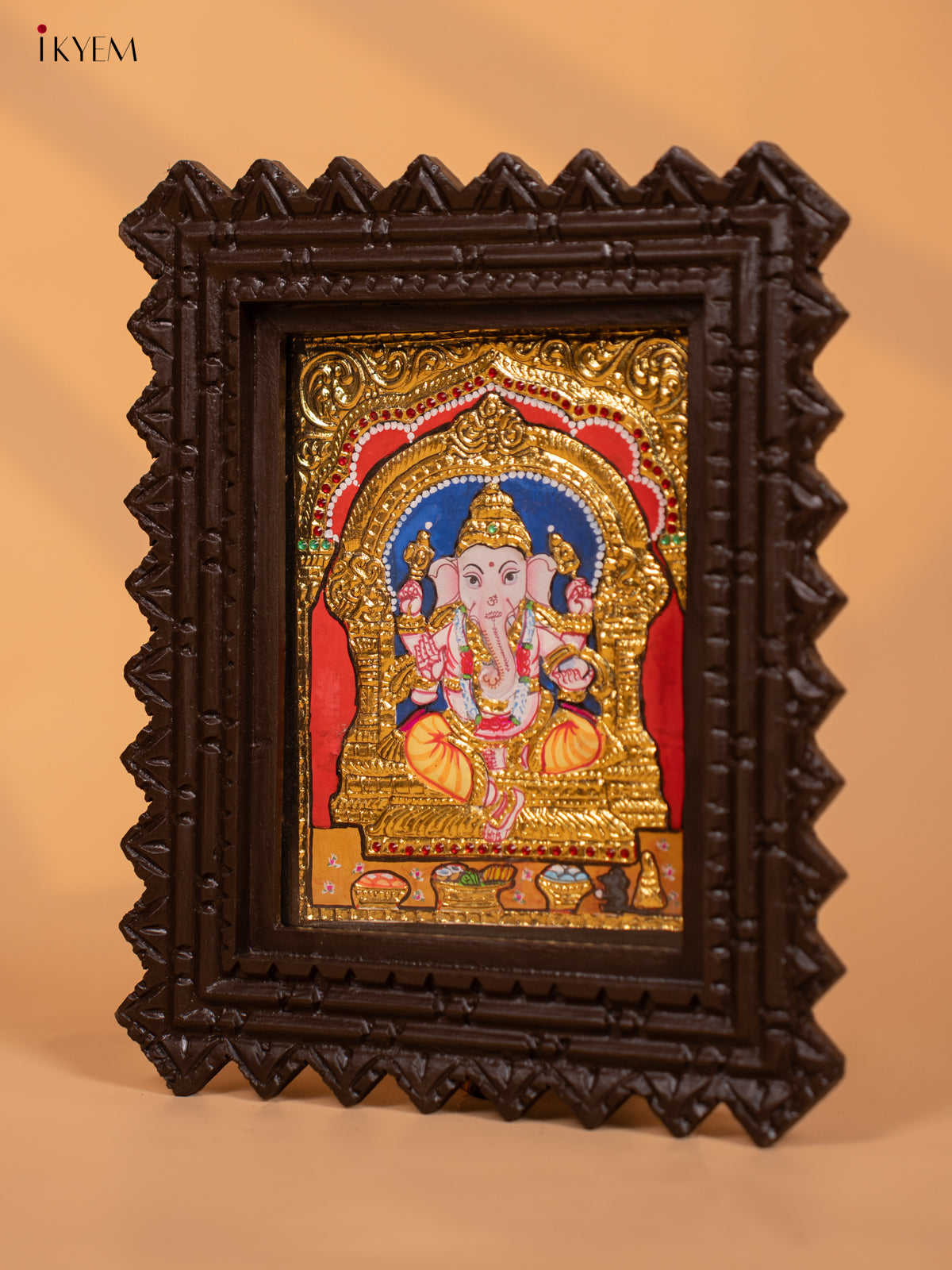 Lord Ganesha- Tanjore Painting (11x9) - KD17154