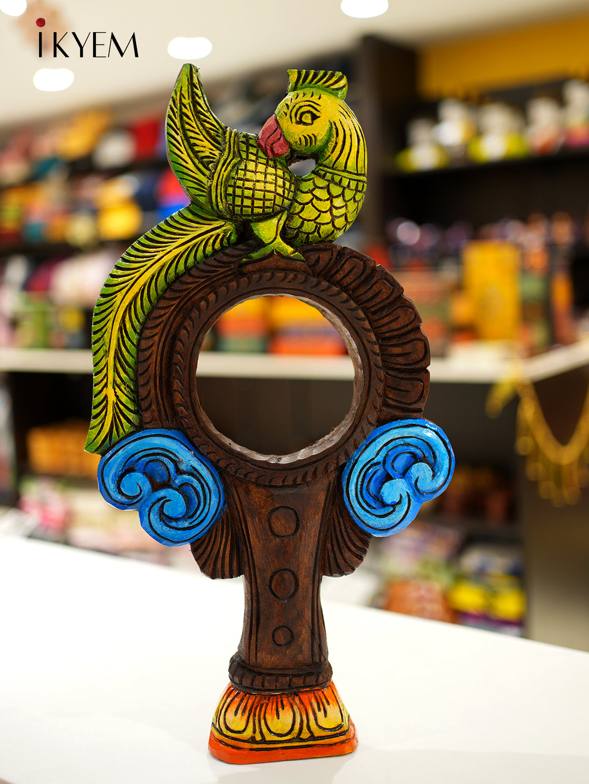 Peacock Wood Mirror Frame