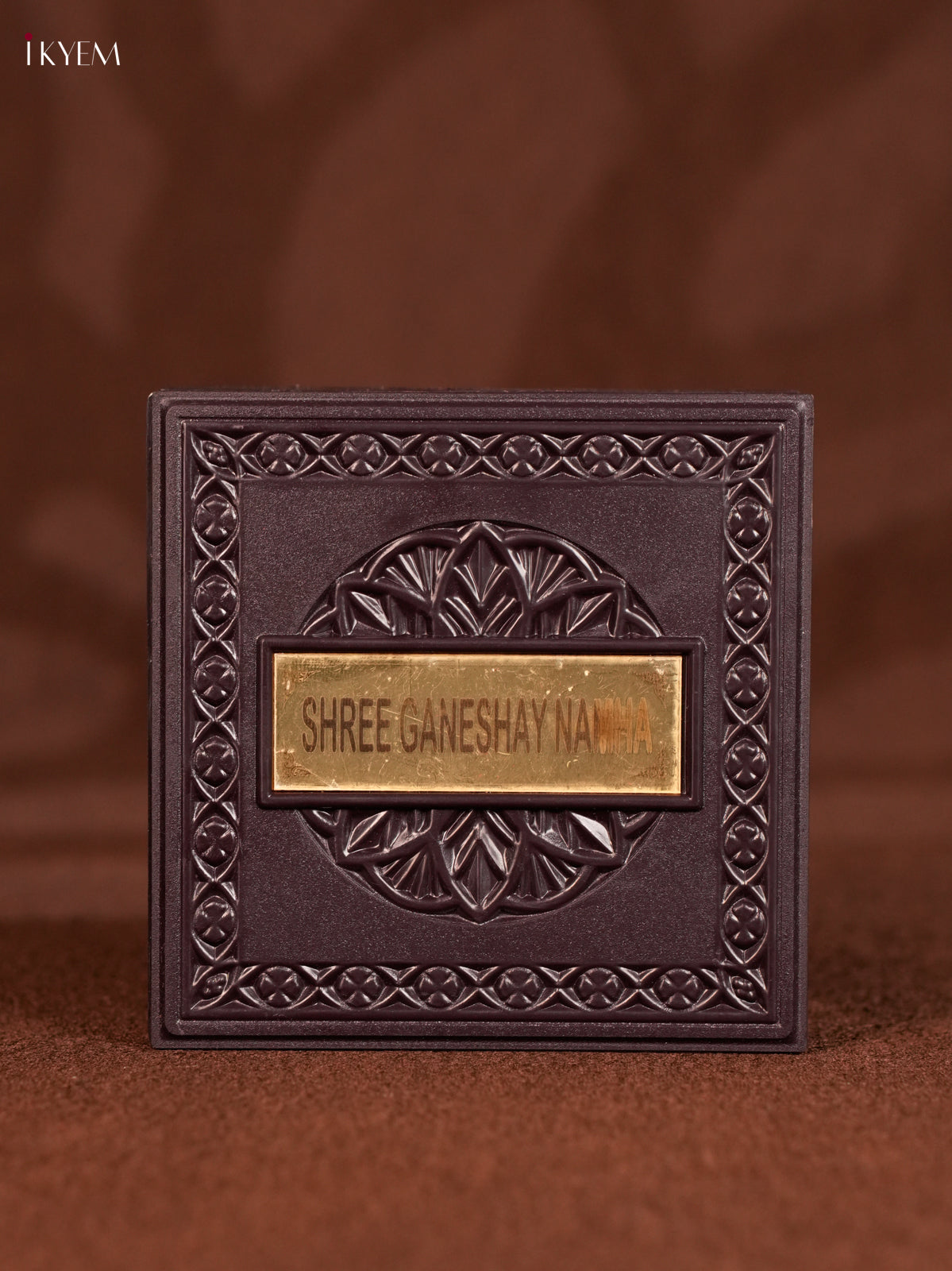 Dark Color Paduka Box With Ganesha's Picture & Footprints | return gifts