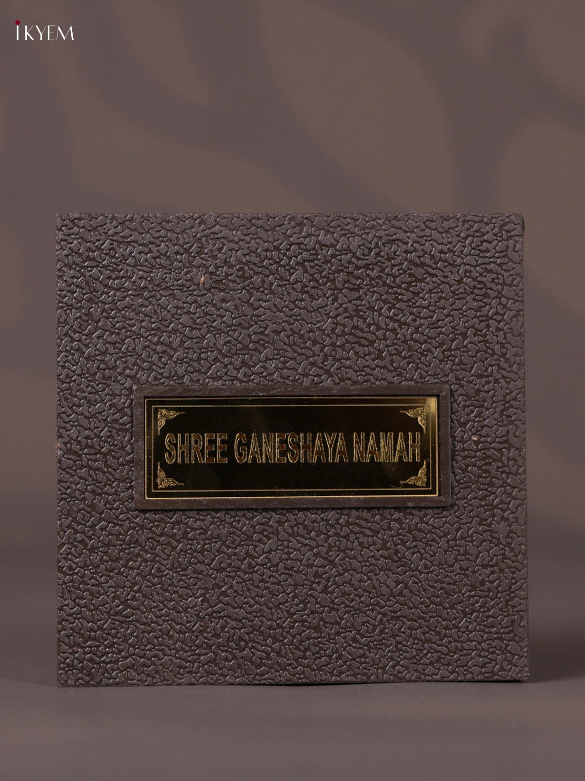 Dark Color Paduka Box With Lord Ganesha's Picture & Footprint