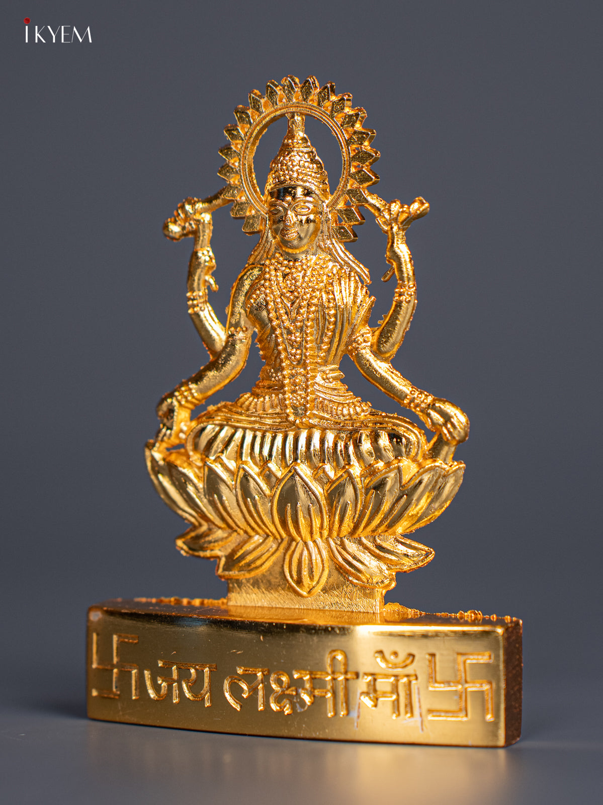 Divine 4 Inch Gold Plated Goddess Lakshmi Idol 1
