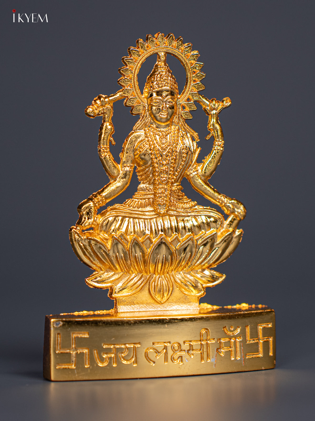 Divine 4 Inch Gold Plated Goddess Lakshmi Idol 2