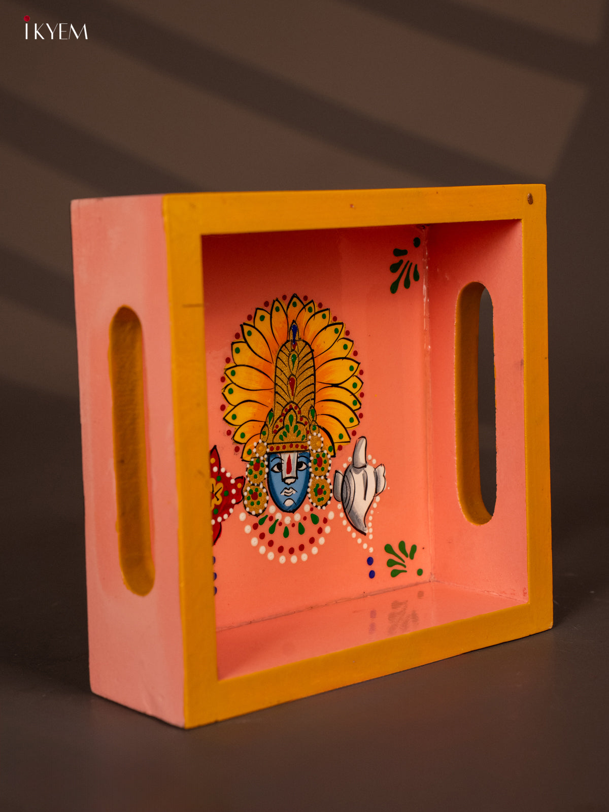 Divine Hand Painted Tirupati Lord Balaji Square Wooden Tray