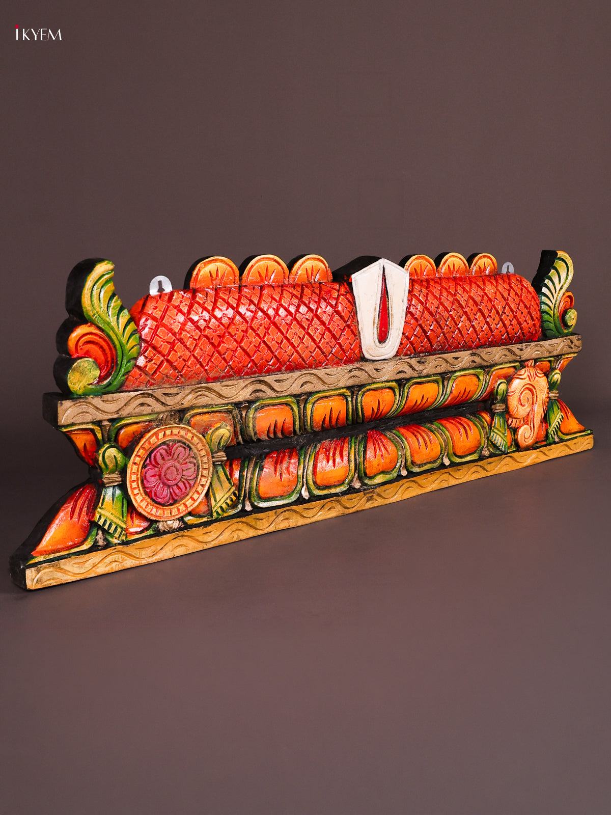 Divine Wooden Hand Carved Gopuram Panel With Namam 1